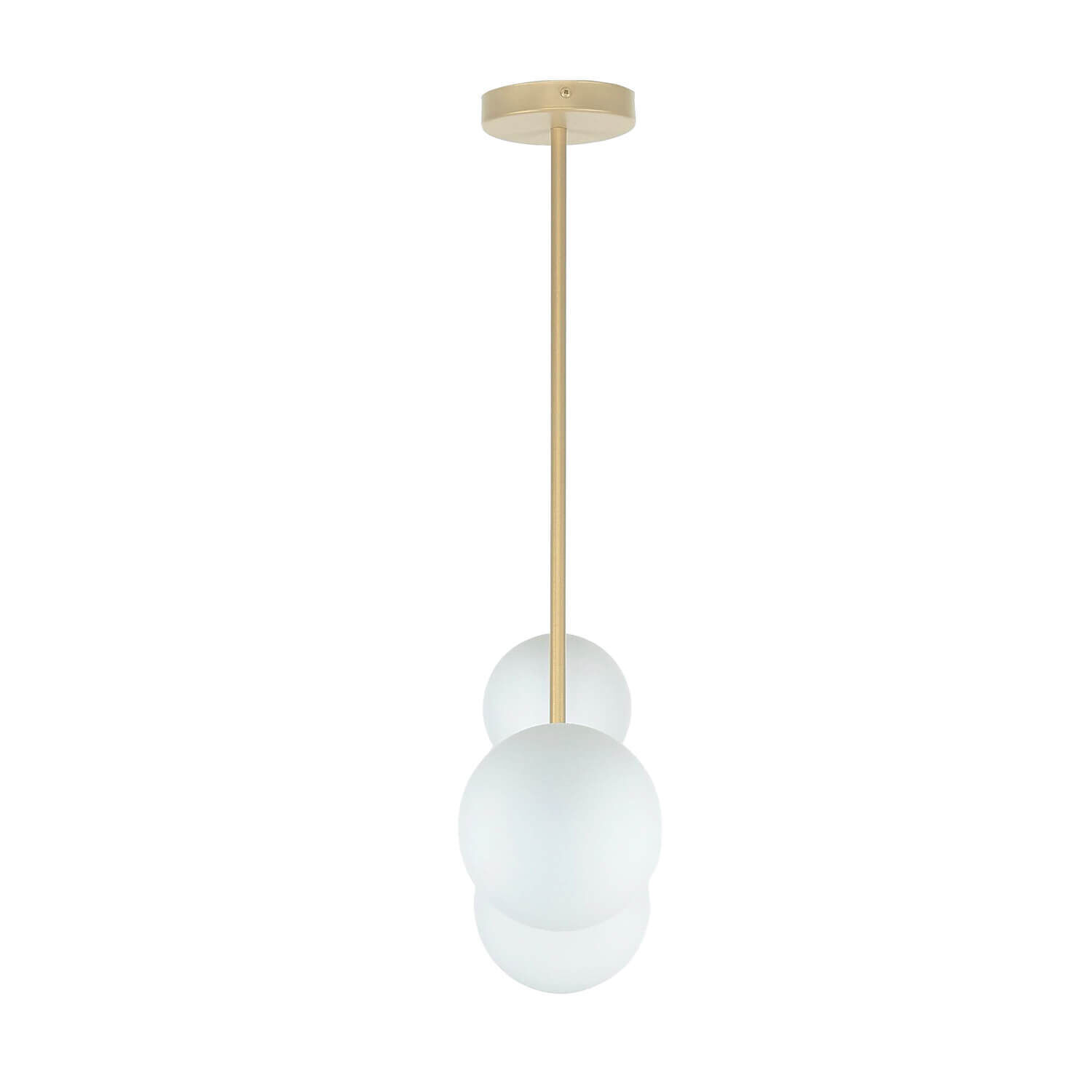 Plafonnier doré métal verre satiné G9 5 flammes