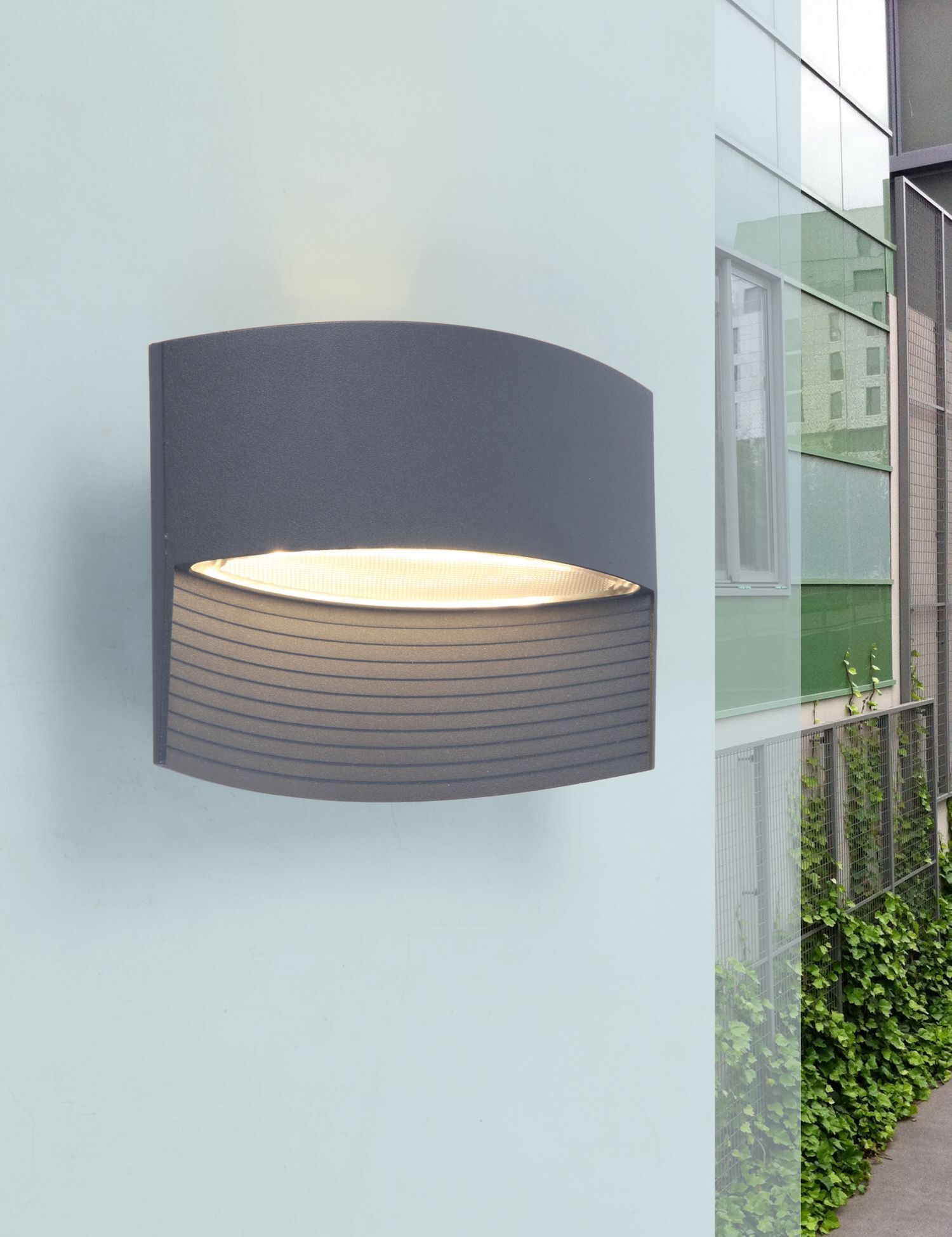 Applique LED anthracite aluminium L:18 cm IP54 3000 K