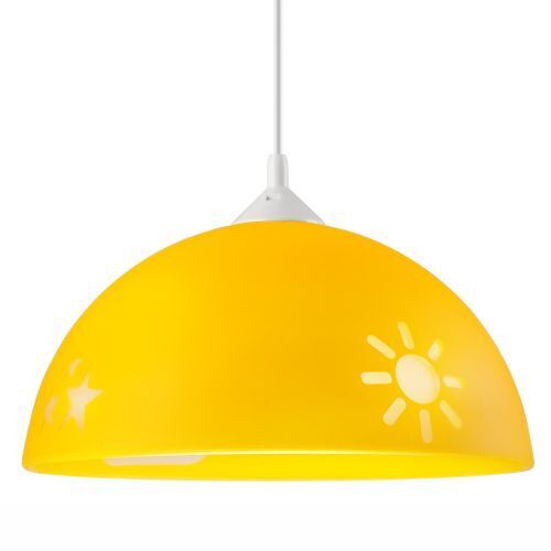 Suspension Couleur Lampe pour enfants Jaune Plastique