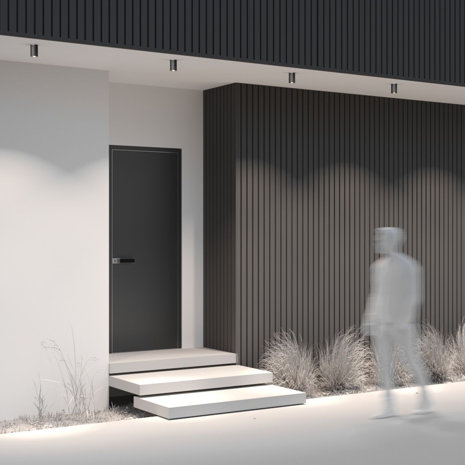 Plafonnier verre GU10 IP54 Ø 6,5 cm apparent noir Drinnen, Innenarchitektur, Tür, Mann, Person