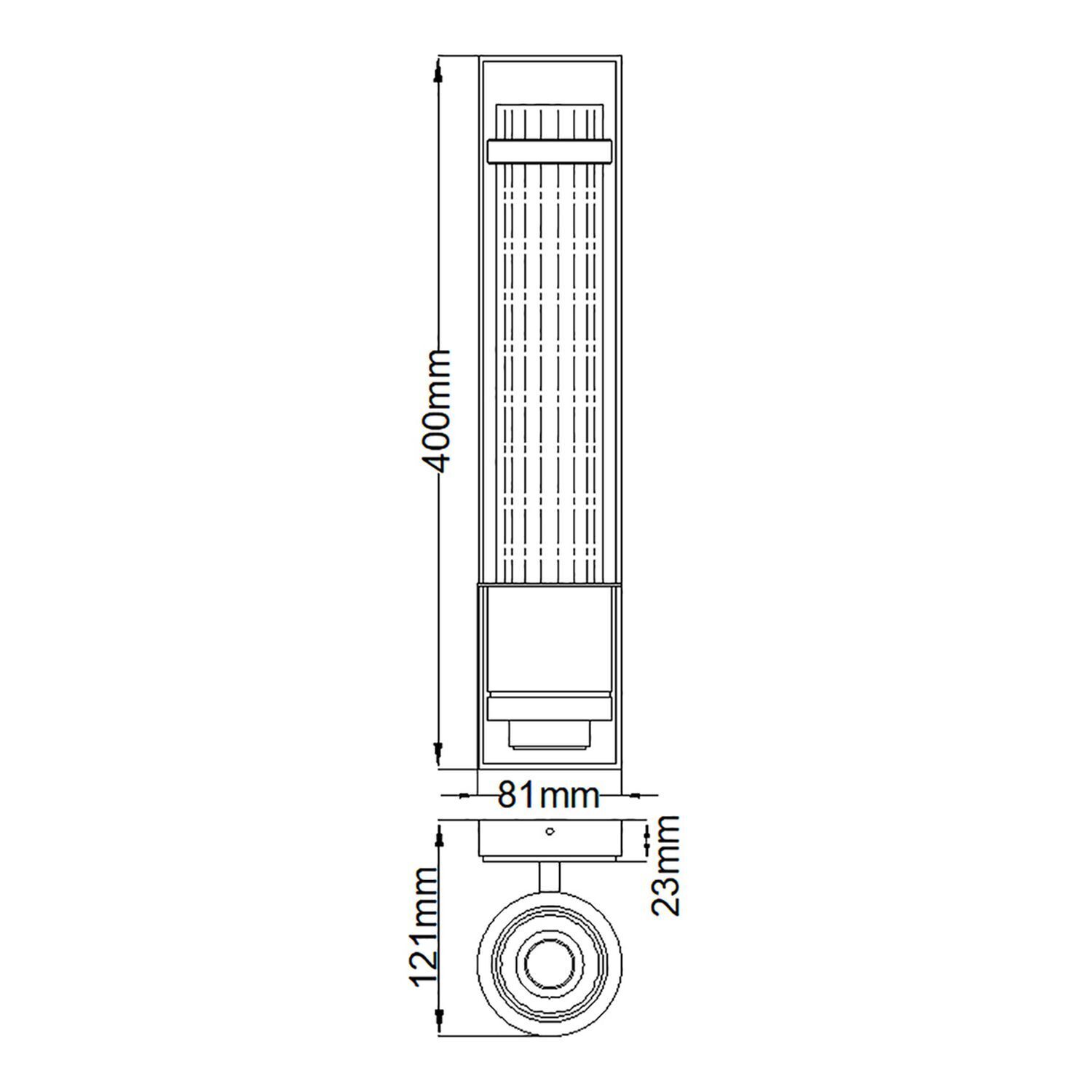 Lampe de salle de bain murale G9 LED IP44 3000 K 40 cm de haut en laiton antique