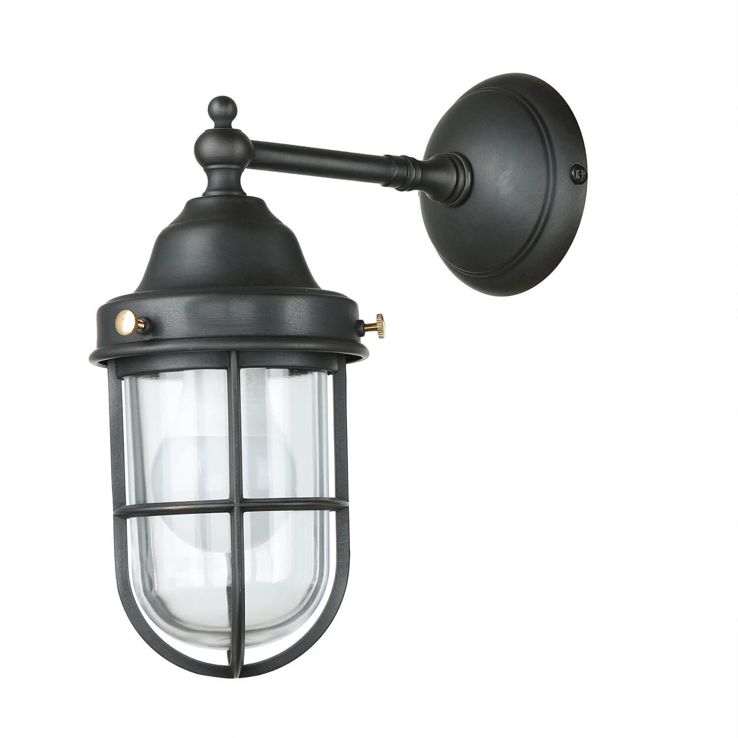 Lampe d'extérieur mur laiton verre Maritim IP44 E27