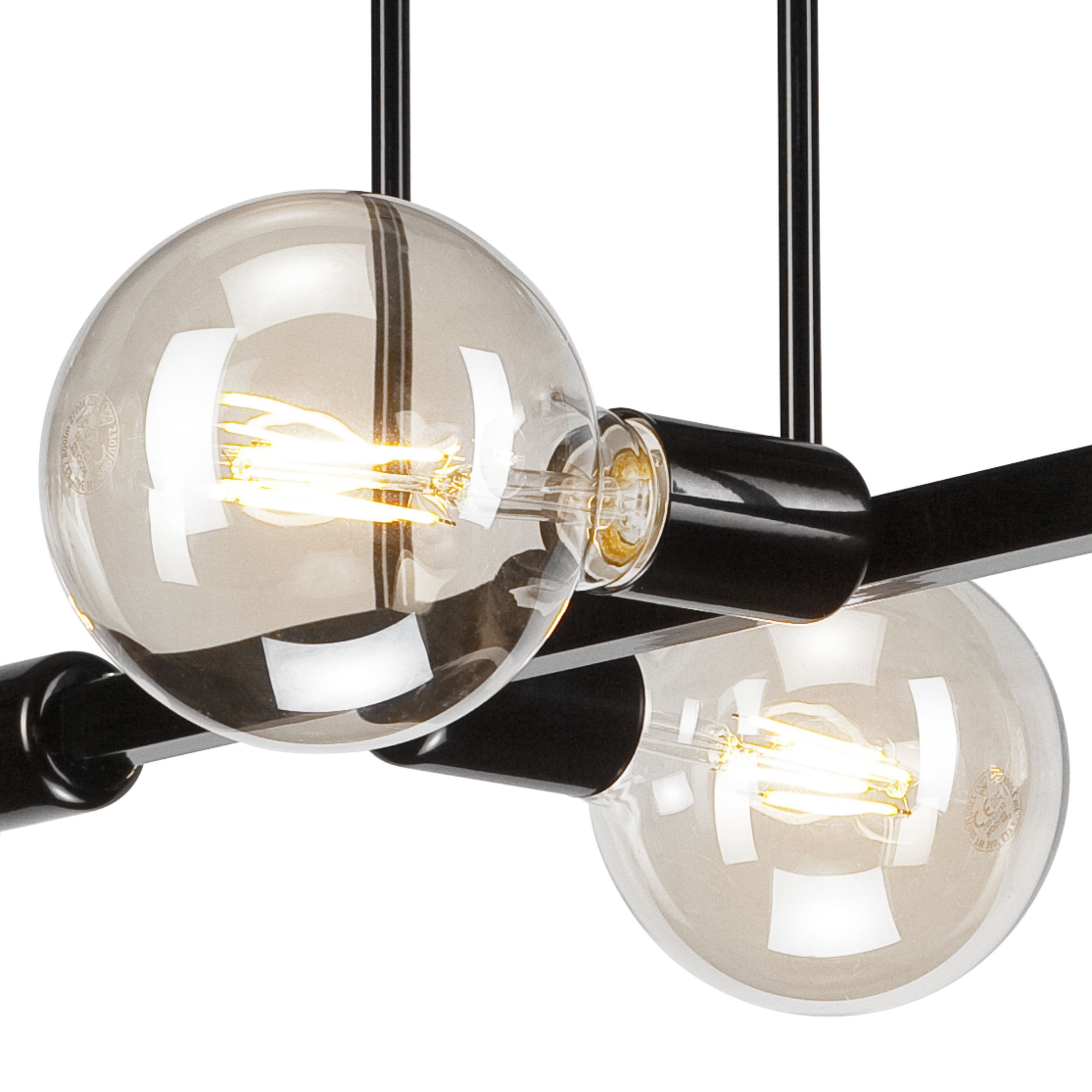 Lampe de plafonnier salon métal noir pour 8x E27 Licht, Deckenventilator, Elektrisches Gerät, Lampe, Glühbirne