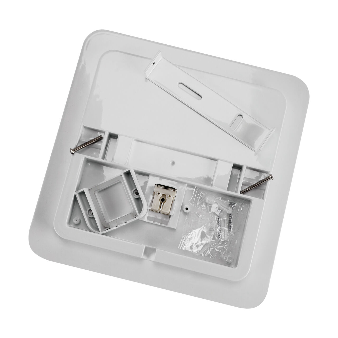 Lampe de plafonnier LED extérieure IP55 22 cm de large petit blanc Maschine, Schraube