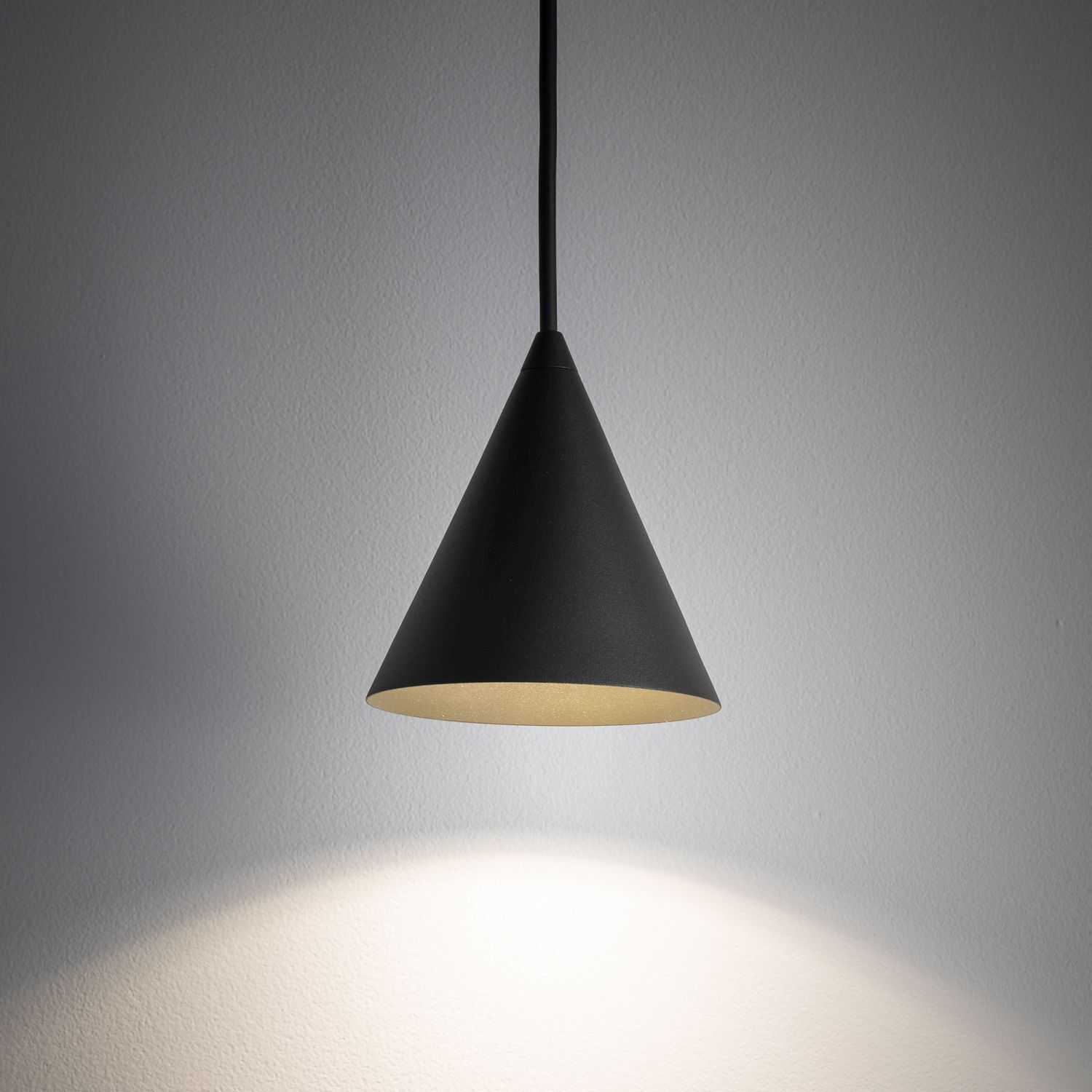Suspension ronde Umbra Gris Ø11 cm GU10 Cône en métal