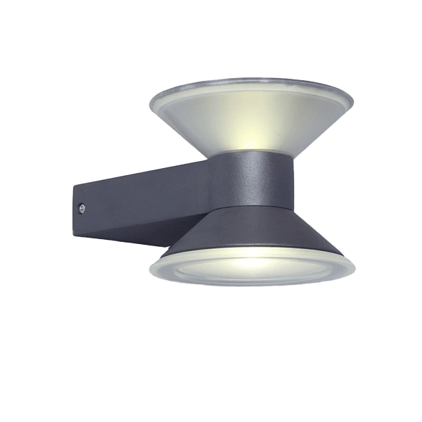 Außenleuchte, Wandleuchte, LED, Grau, Zweifach-Lampe