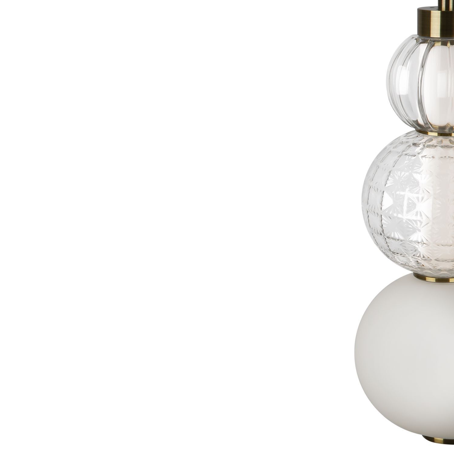 Suspension LED métal verre 14,7 cm de large en or blanc