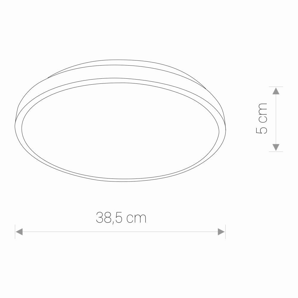 Plafonnier rond à LED noir Ø38,5cm IP44 22W Oval, Diagramm, Handlung