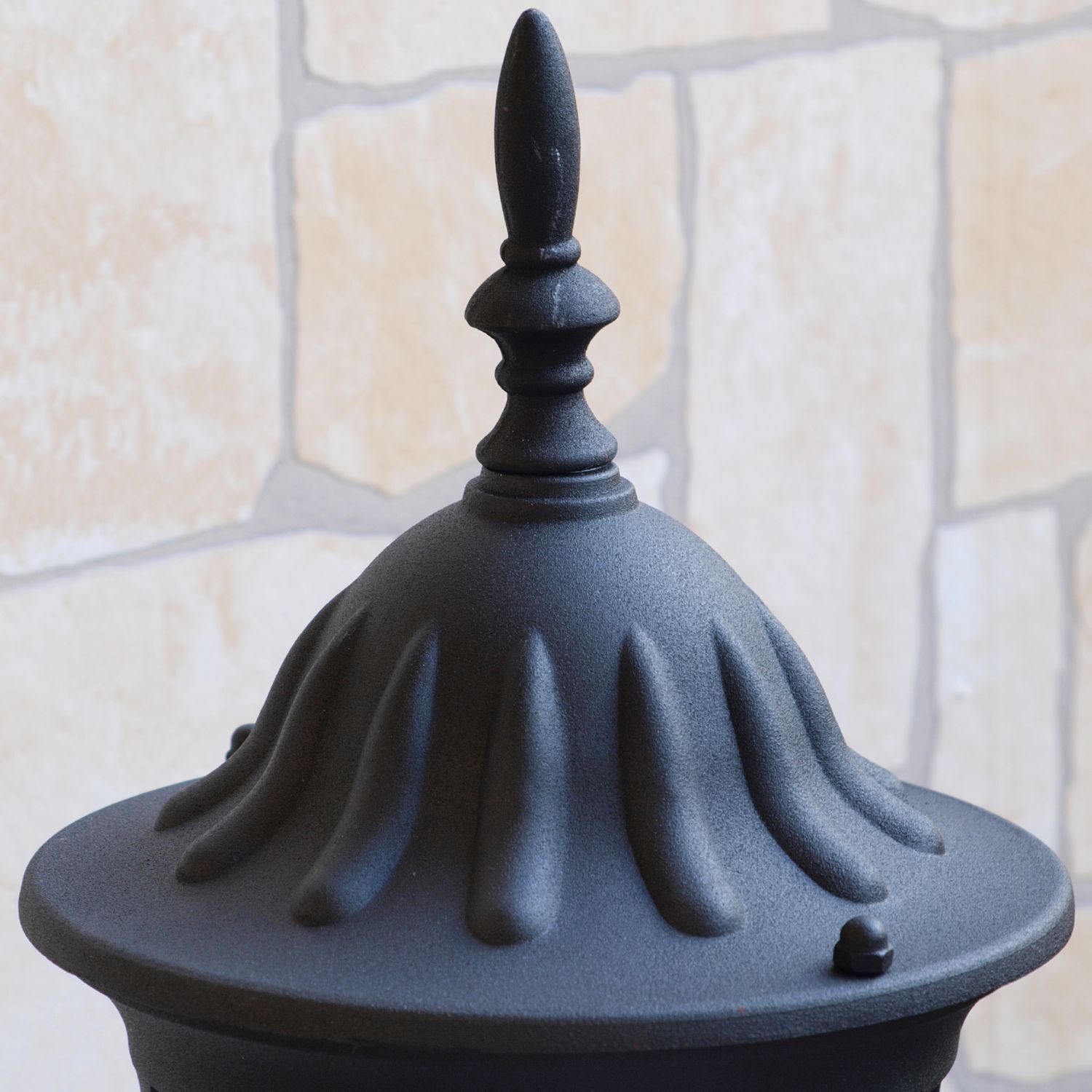 Lampe de socle rustique MILANO Noir 43cm IP43 Krug