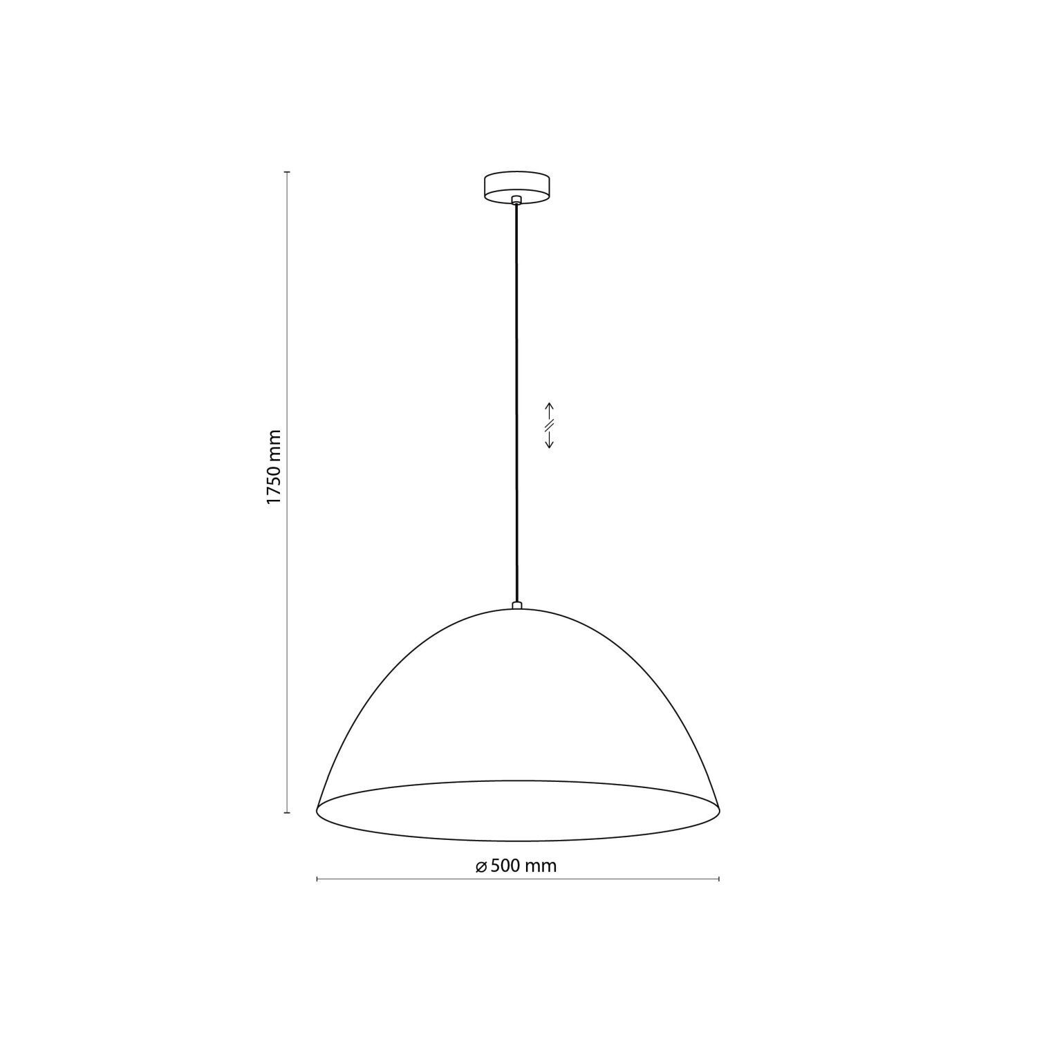 Lampe à suspendre métal noir Ø 50 cm rond E27