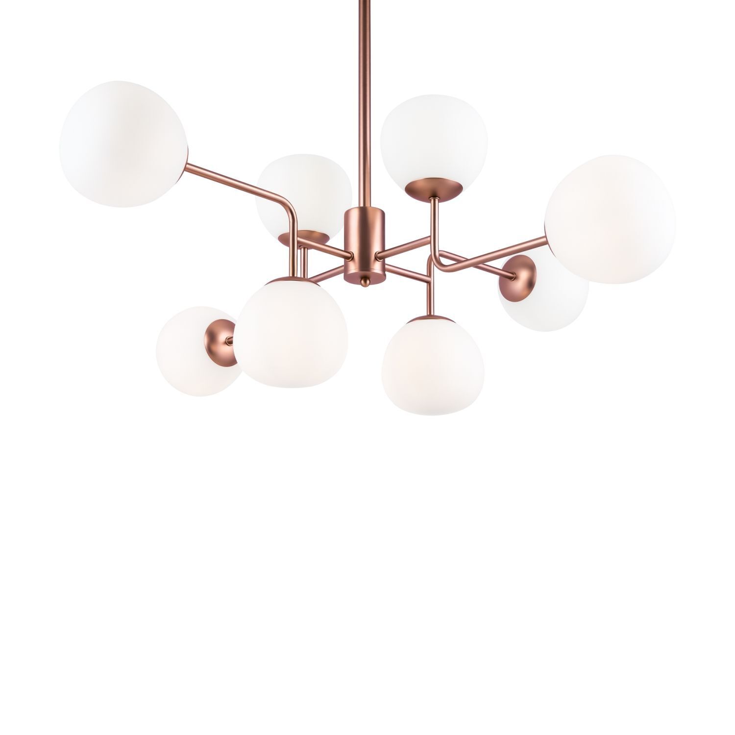 Lampe de plafond métal verre E14 96 cm de large en laiton blanc