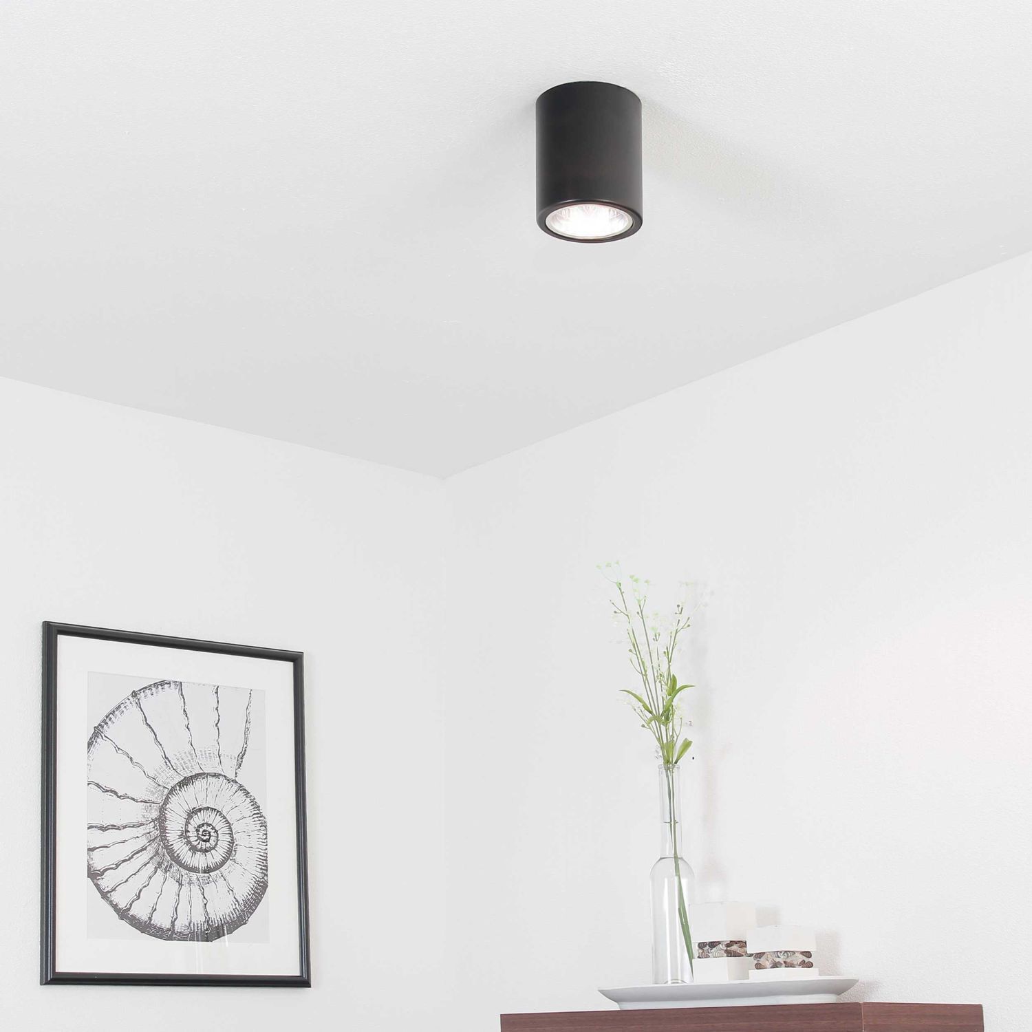 Plafonnier rond DOWNLIGHT ROUND en noir
