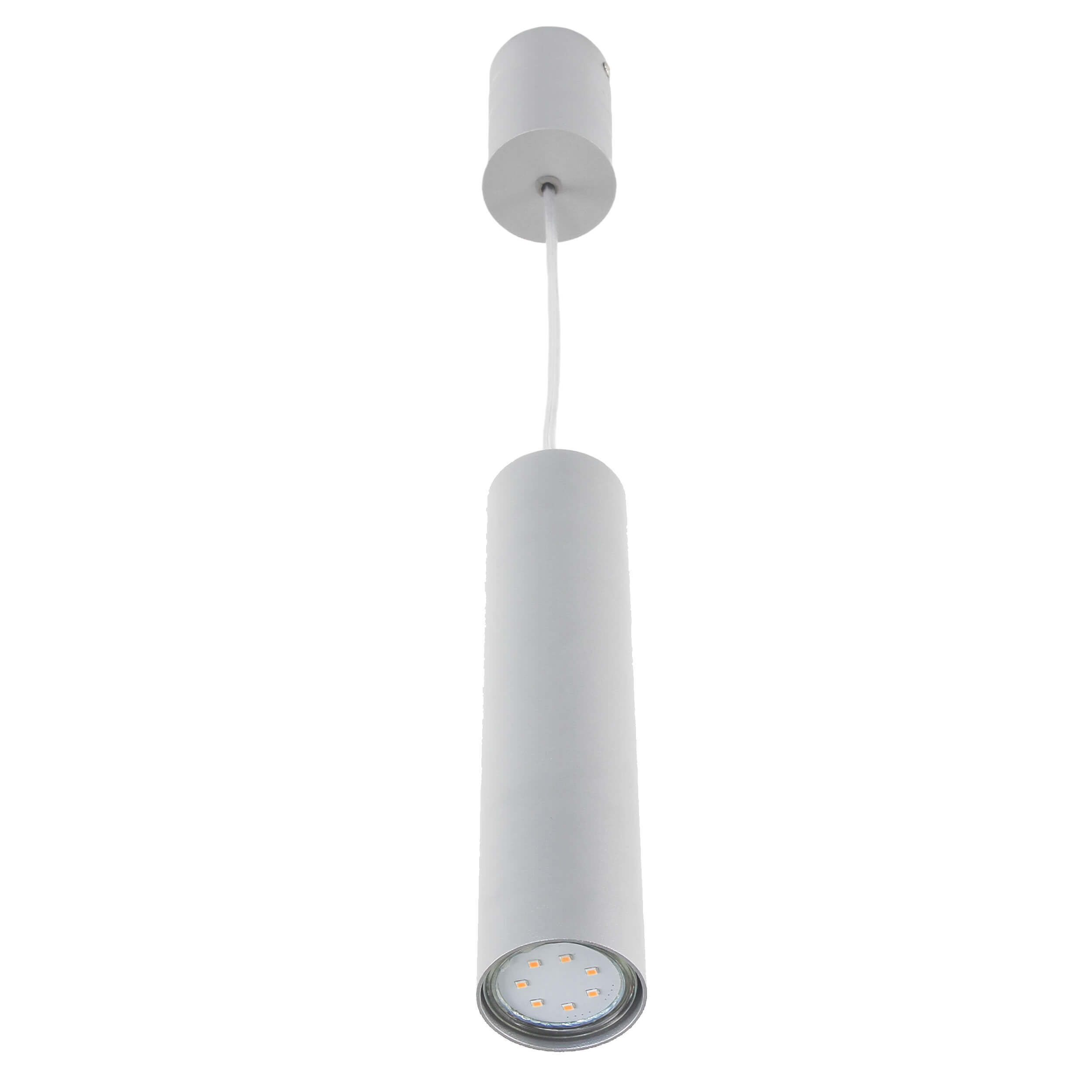 Suspension Métal Cylindre étroit Ø 5,5 cm Gris GU10 Zylinder, Lampe