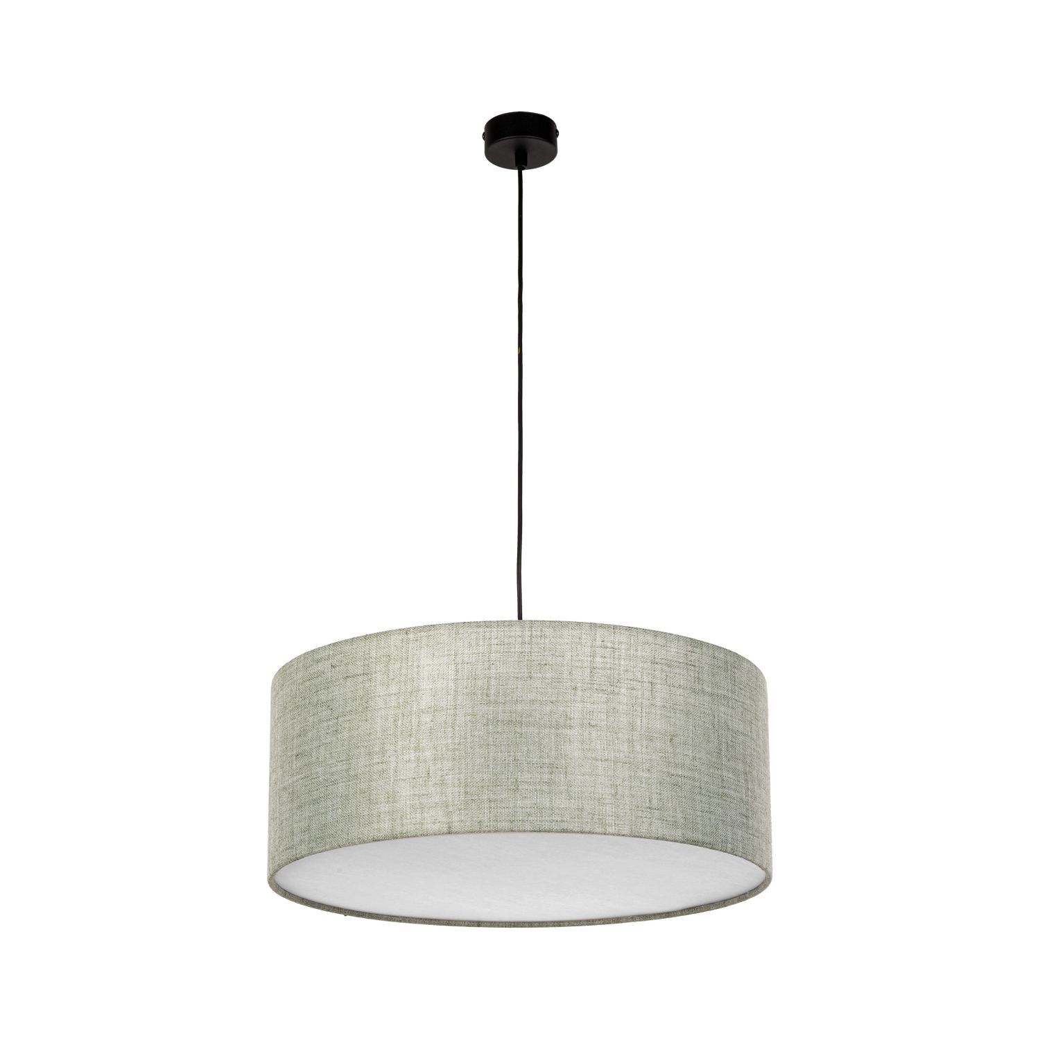 Suspension ronde Ø 50 cm à faible éblouissement E27 Vert Abat-jour en tissu