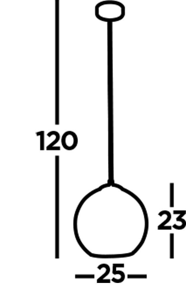 Lampe à suspendre Abat-jour sphérique Ø 25 cm Verre Métal en laiton clair