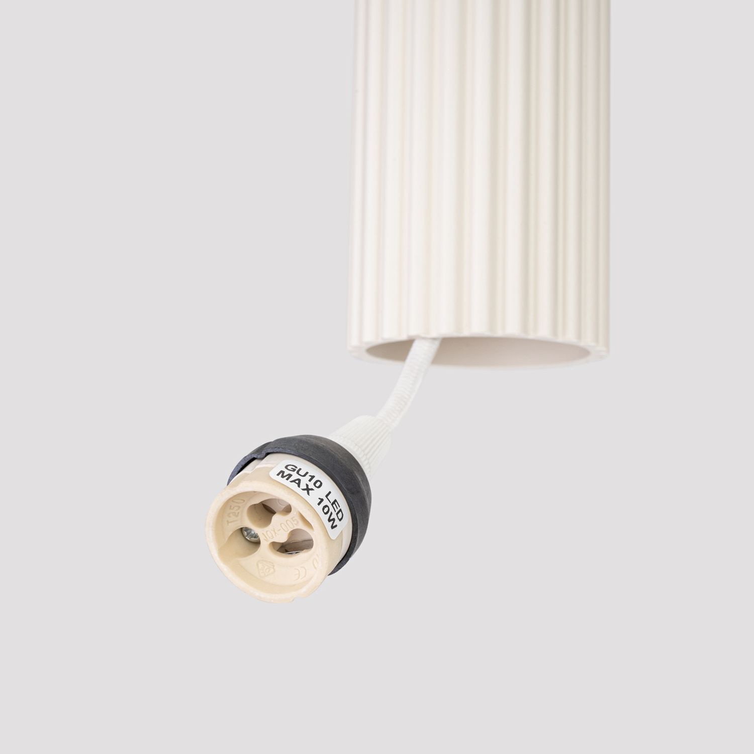 Hängeleuchte schmal Ø 8 cm Aluminium in Creme für GU10 BERTA Lampe