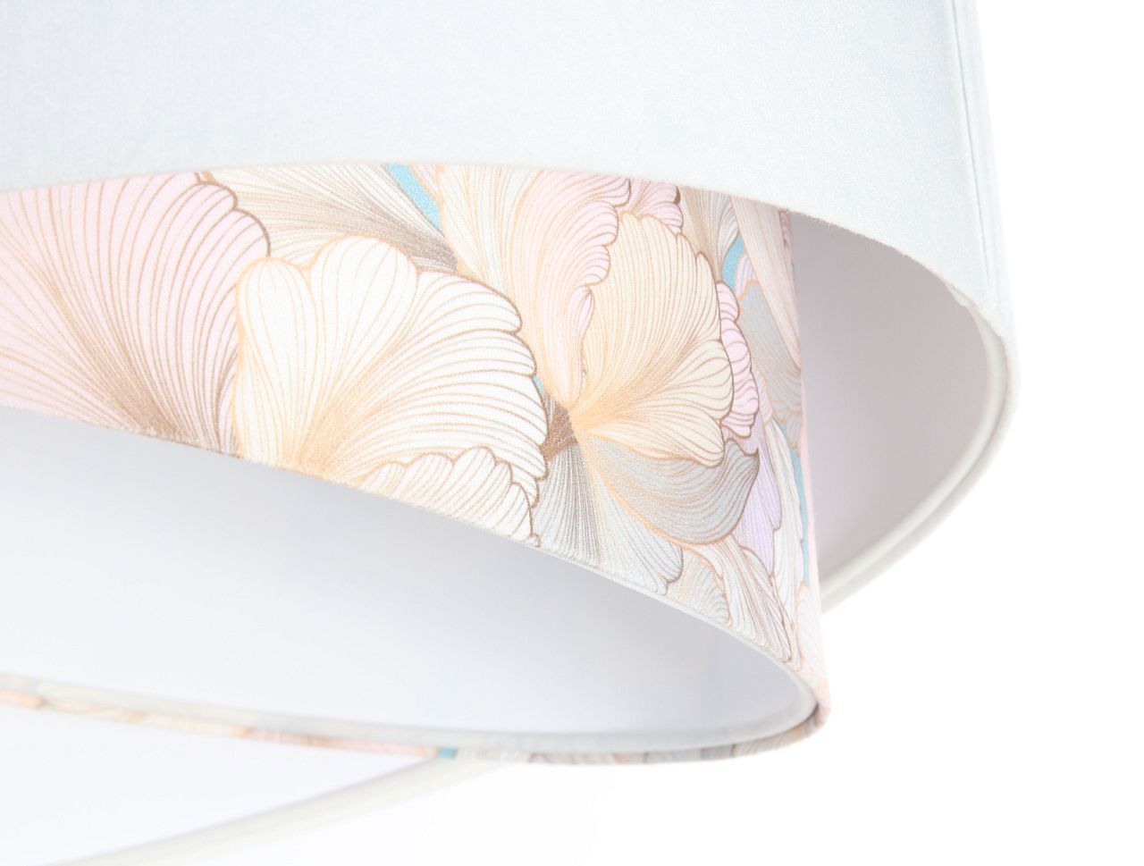 Suspension Blanc Crème E27 rond Ø 50 cm Tissu aspect velours