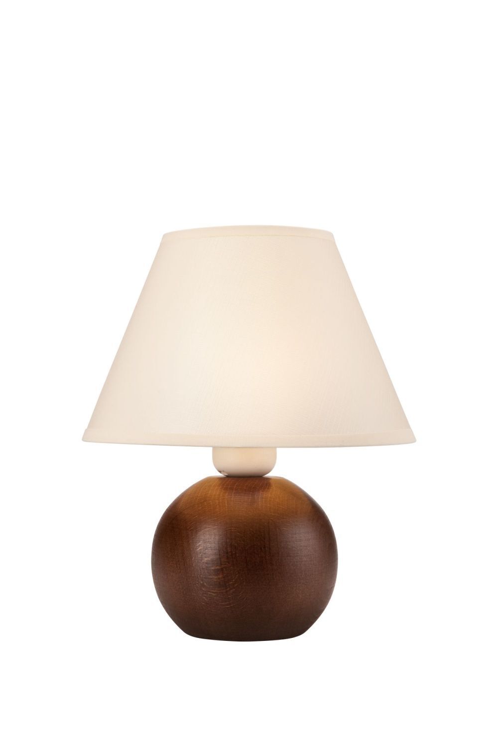 Lampe de table bois tissu rond H:24cm confortable E27