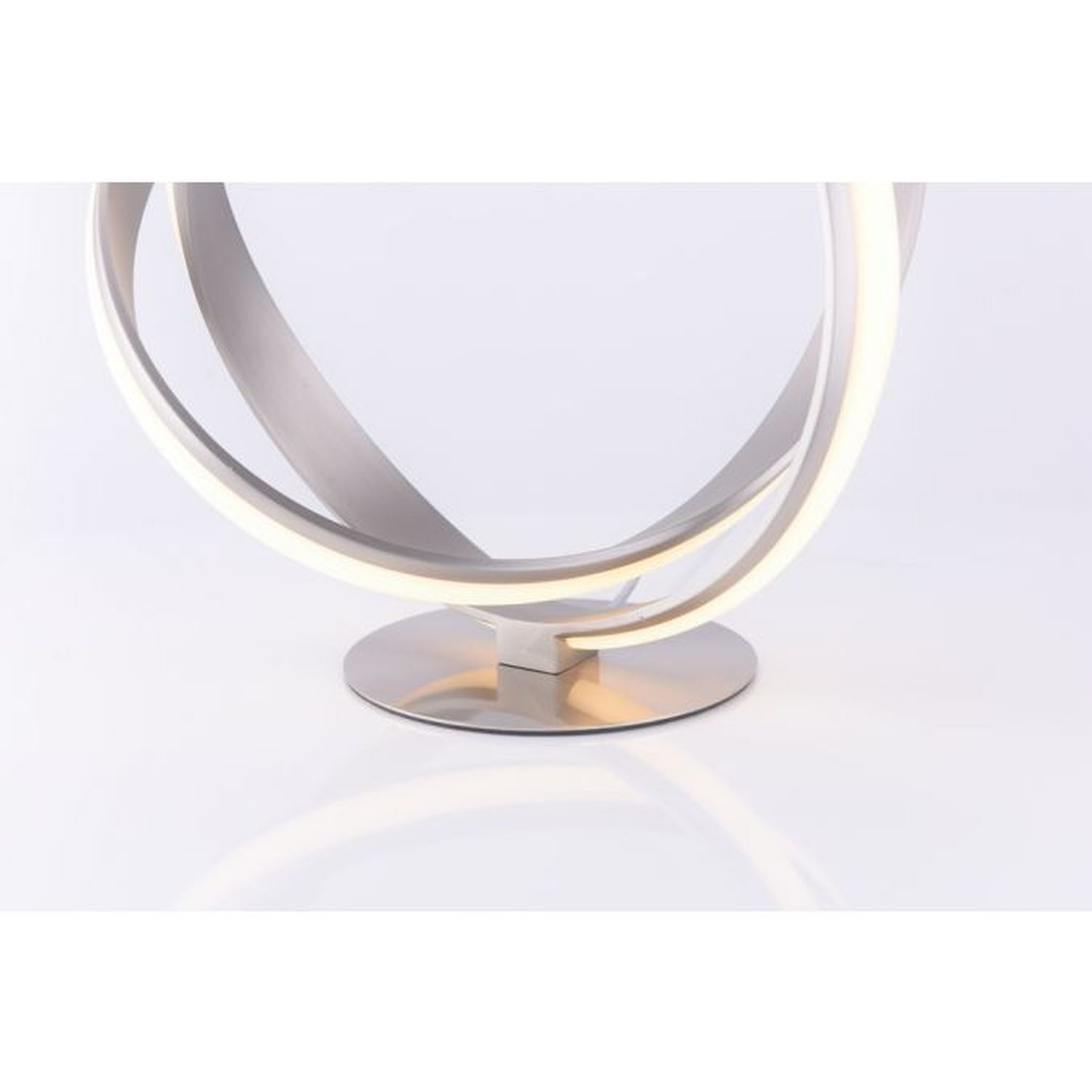 Geschwungene LED Tischlampe in Silber Metall dimmbar Lampe, Mobiliar