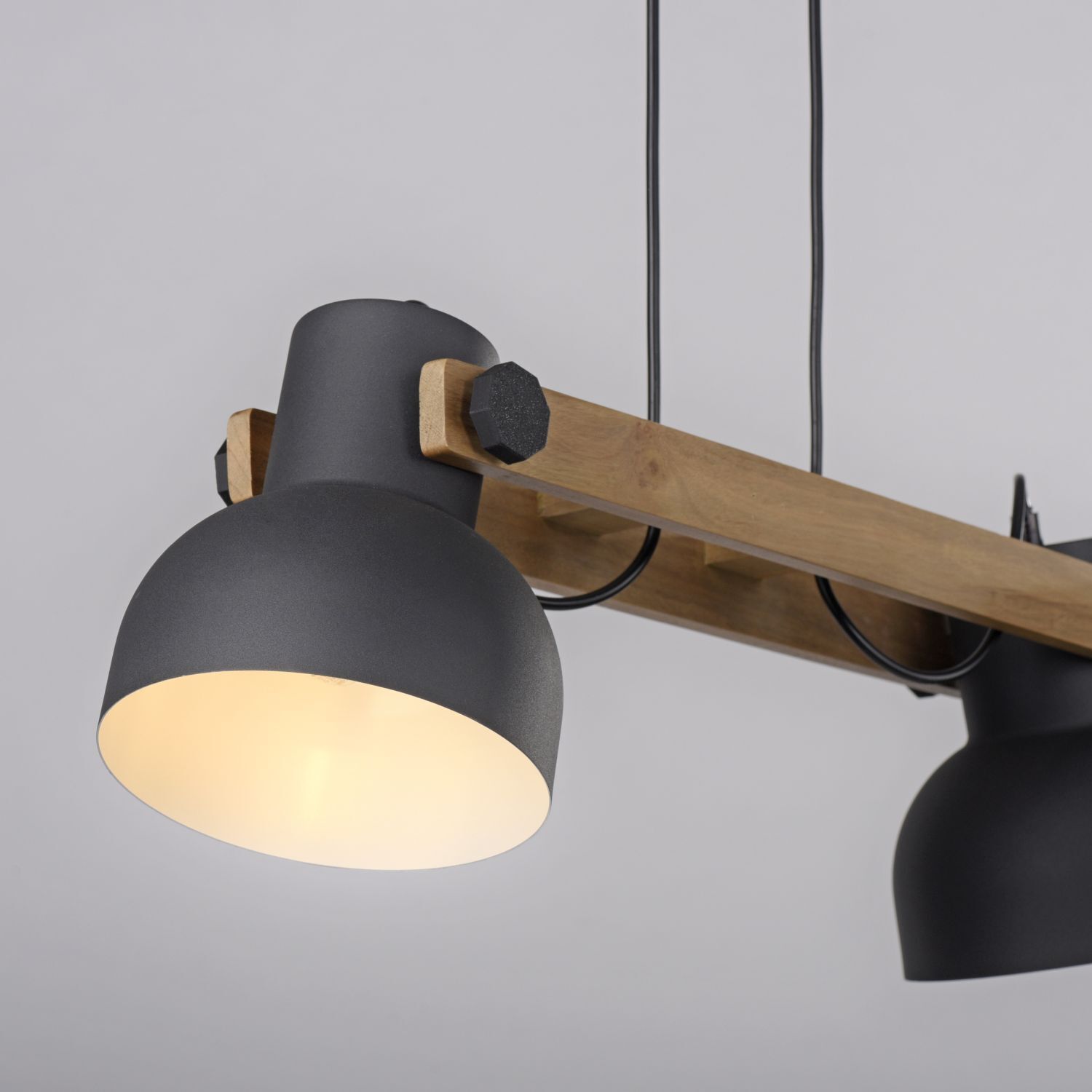 Suspension industrielle bois métal E27 flexible Lampe, Leuchte, Deckenventilator, Gerät, Elektrisches Gerät