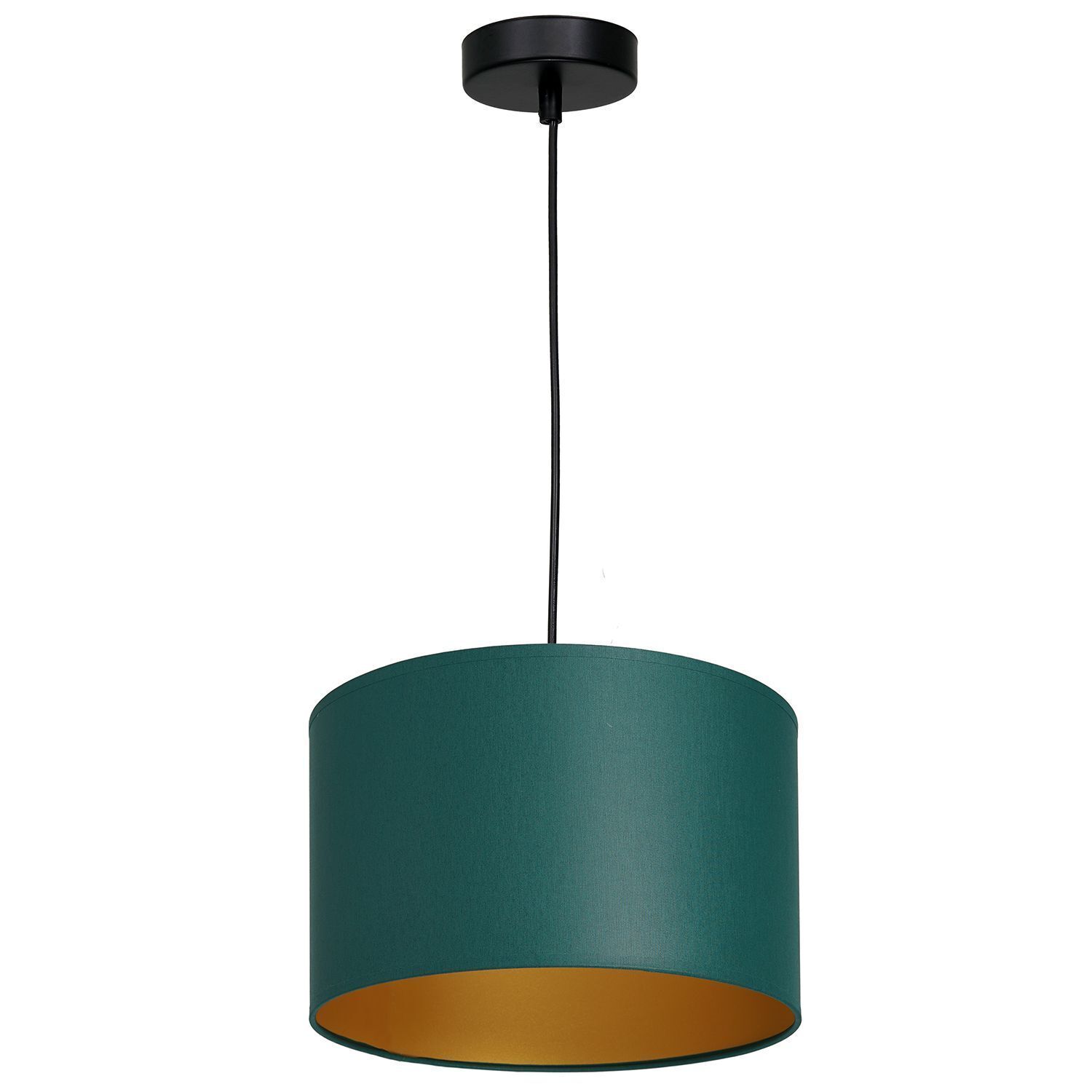 Suspension tissu métal pétrole or L:25 cm confortable