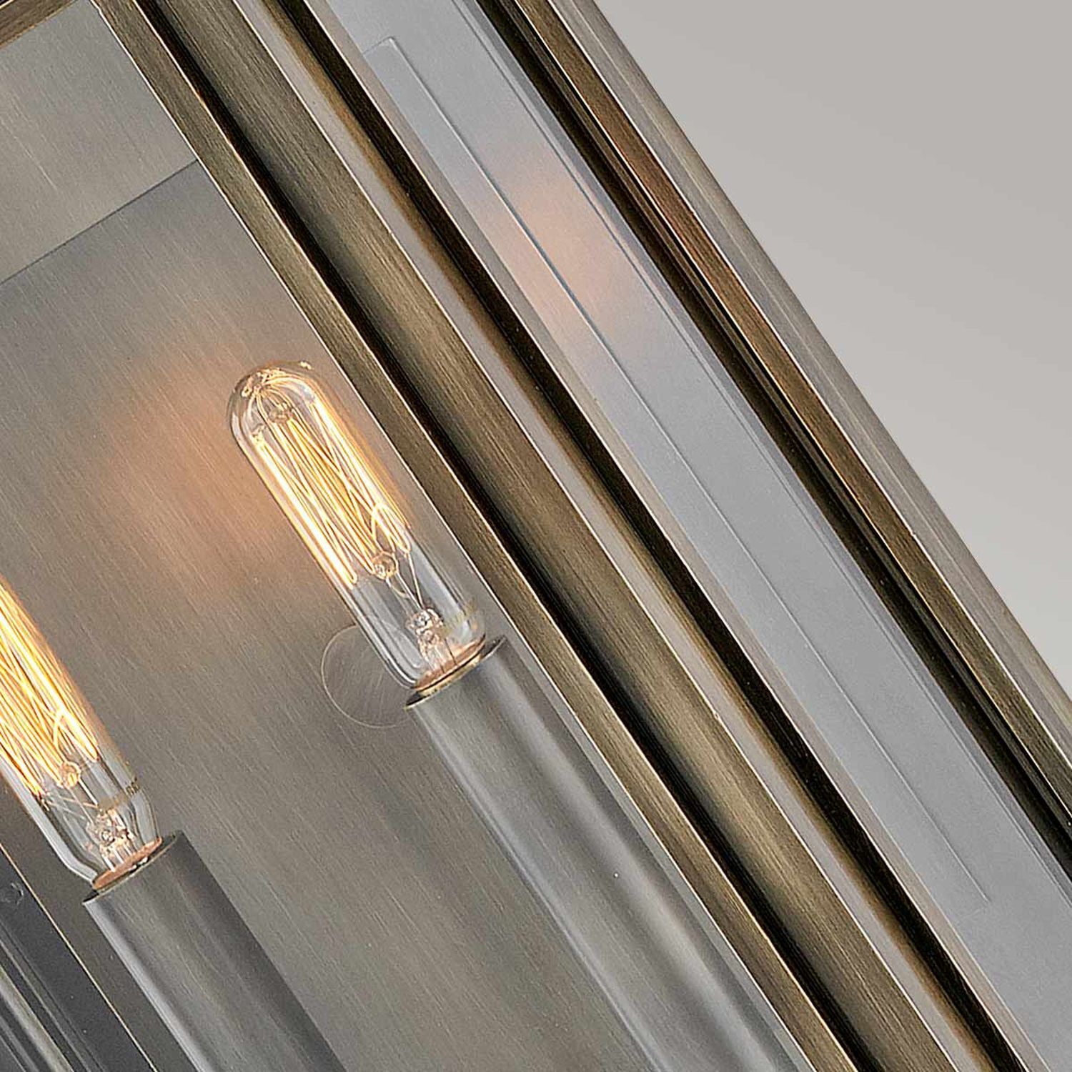 Lampe d'extérieur murale IP44 H : 41,9 cm carrée en bronze vintage