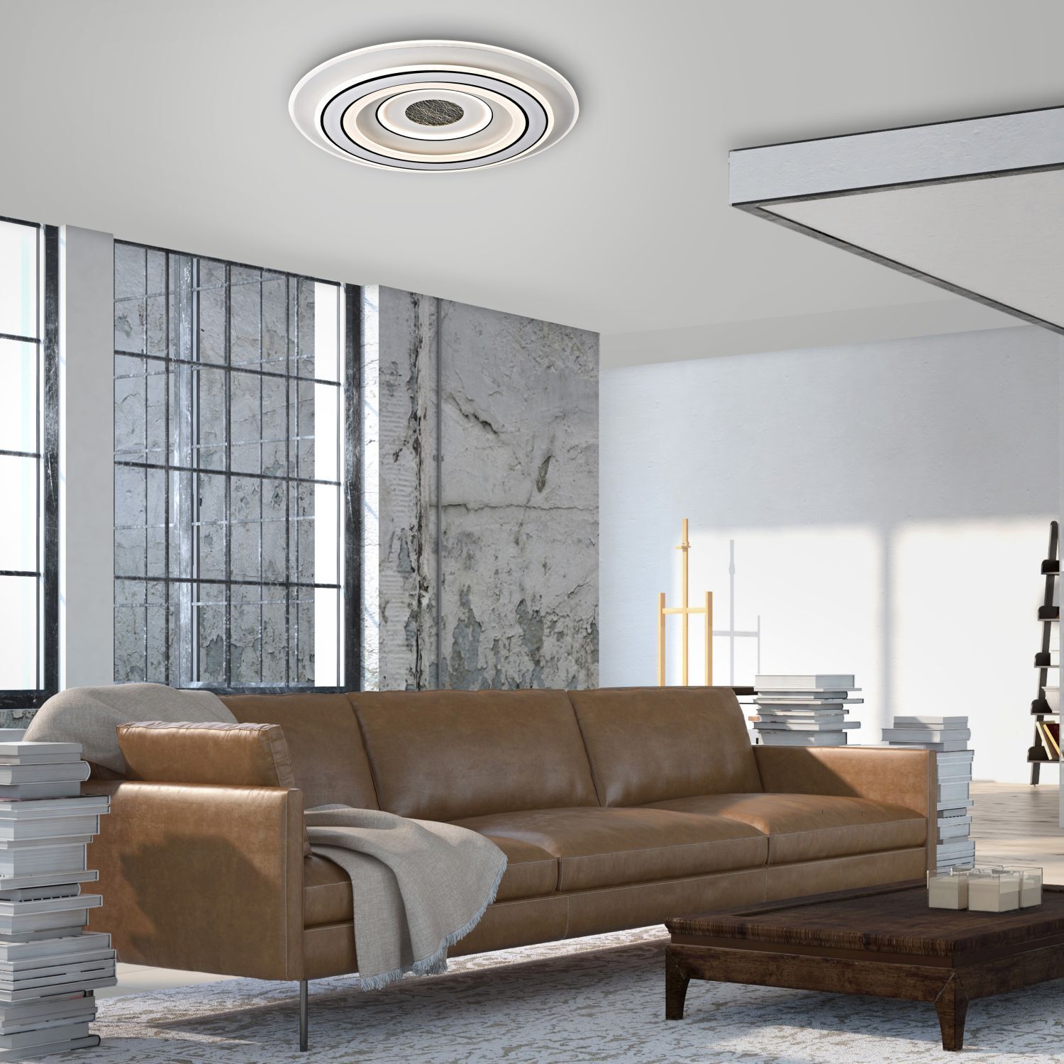 Lampe de plafonnier à LED blanche Variateur Ø40 cm 5100 lm Veilleuse