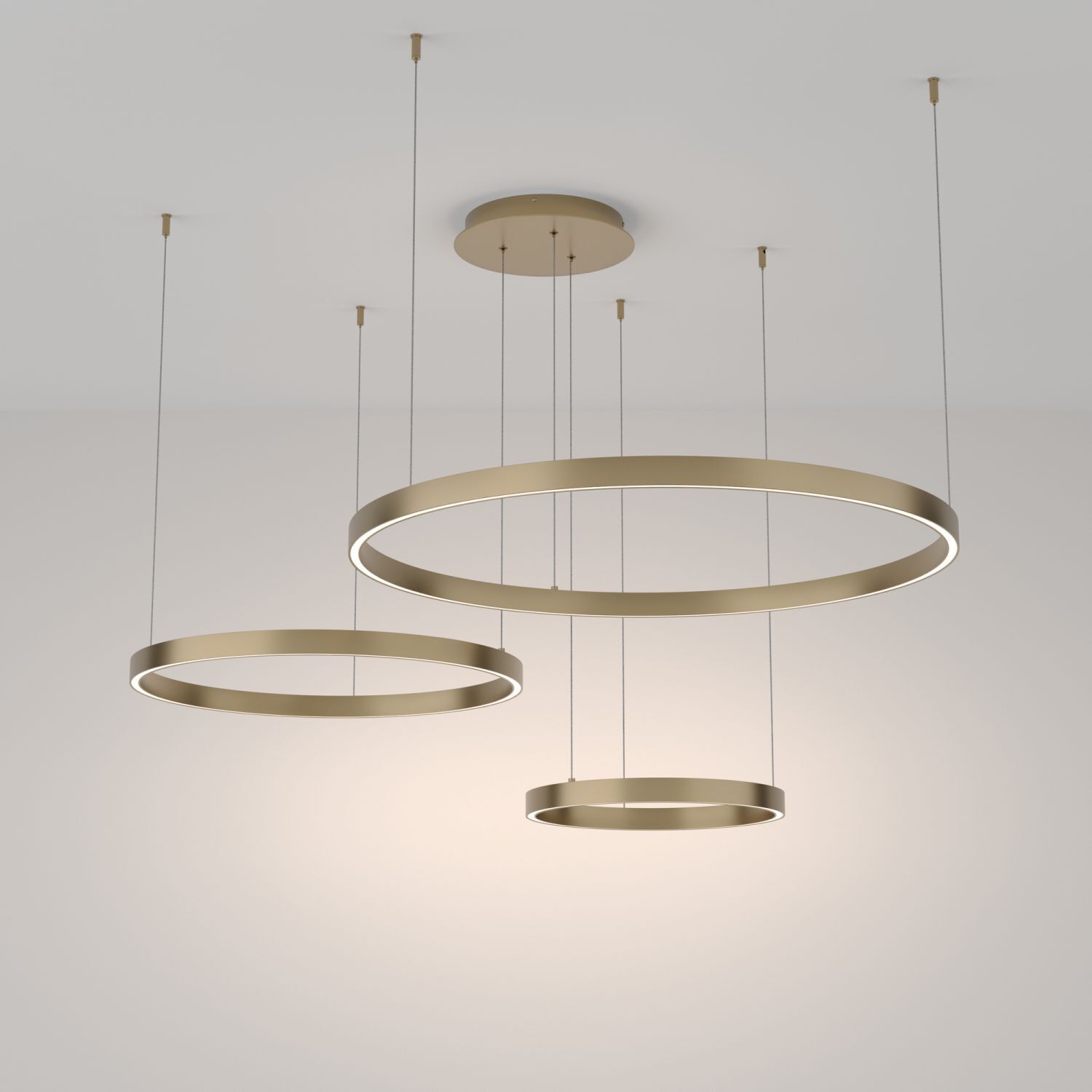 Lustre LED aluminium rond Ø 80 cm H : max. 120 cm Leuchter, Lampe, Deckenleuchte