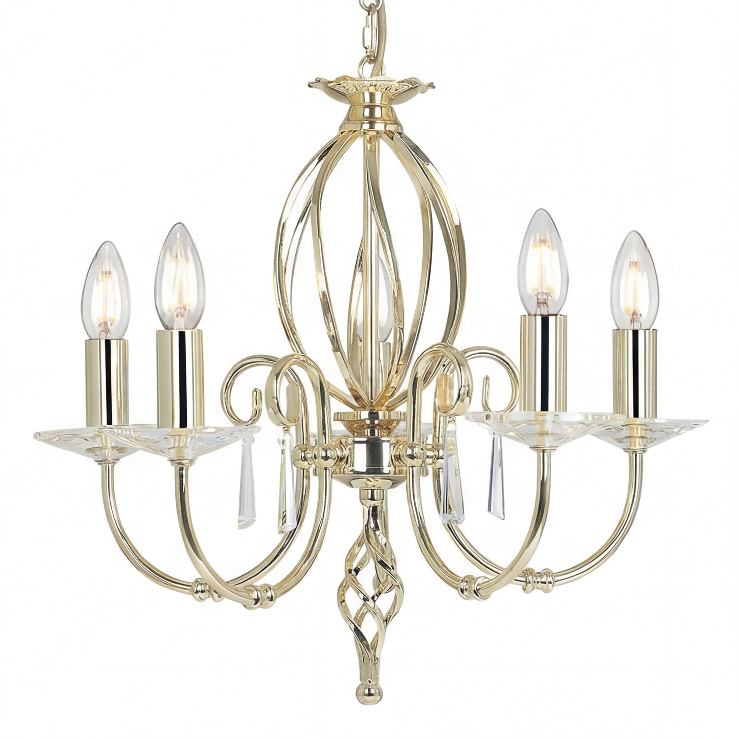 Lustre élégant en laiton avec cristal CANDELA