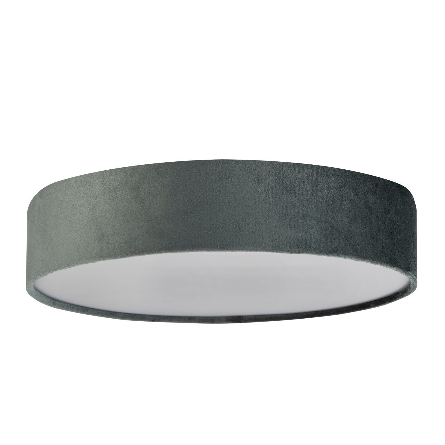 Plafonnier rond Ø 50 cm H : 10 cm Gris velours Abat-jour 3x E27