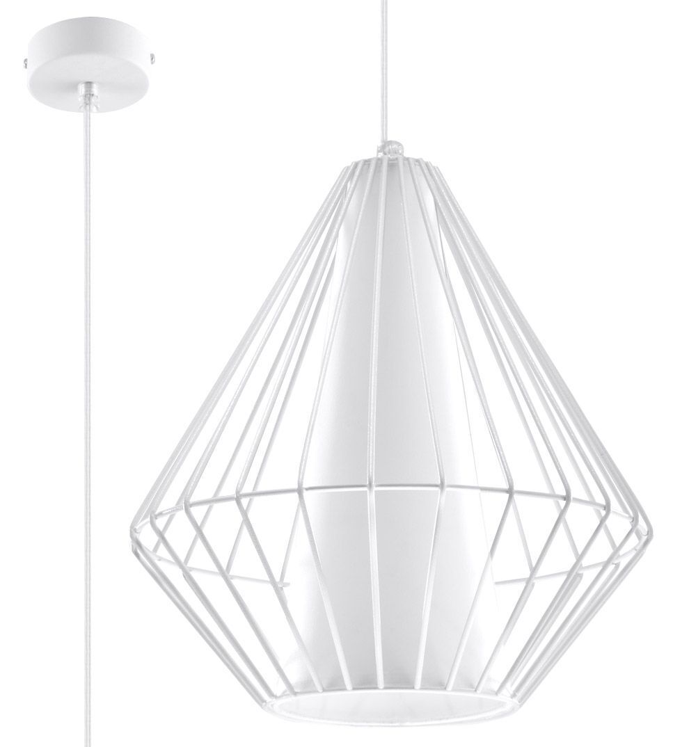 Suspension Blanc Ø 28 cm E27 double abat-jour NASHIRA