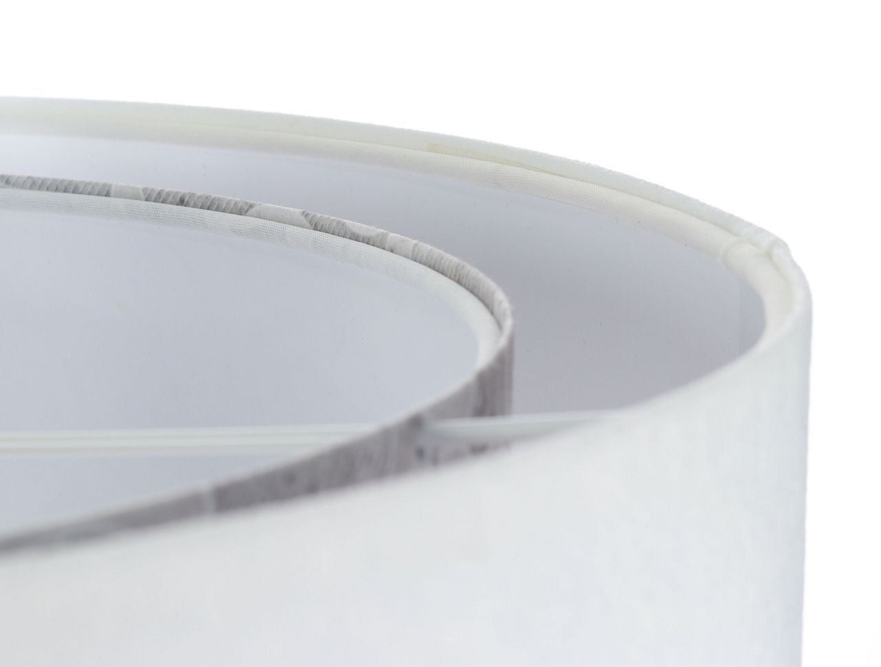 Suspension ronde D : 50 cm E27 Blanc Gris Abat-jour en tissu