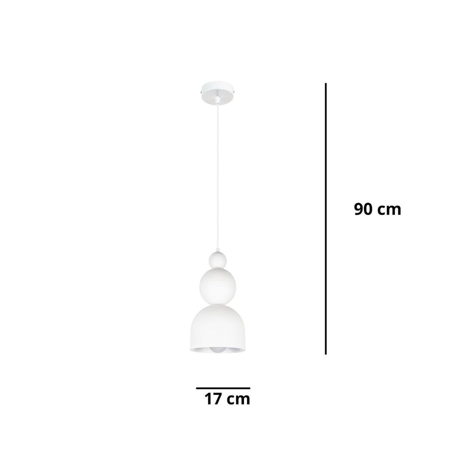 Lampe à suspendre blanche métal Loft Design E27 L:17 cm ronde