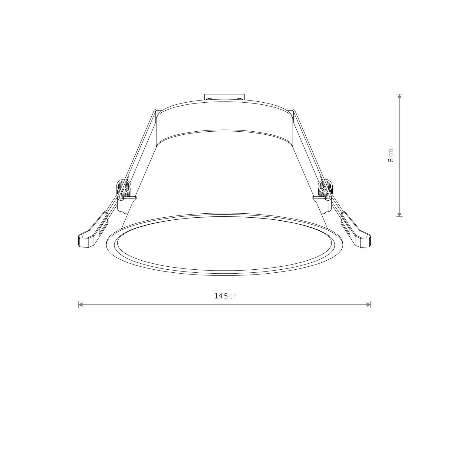 Spot encastré noir GX53 métal Ø 14,5 cm plafond intérieur