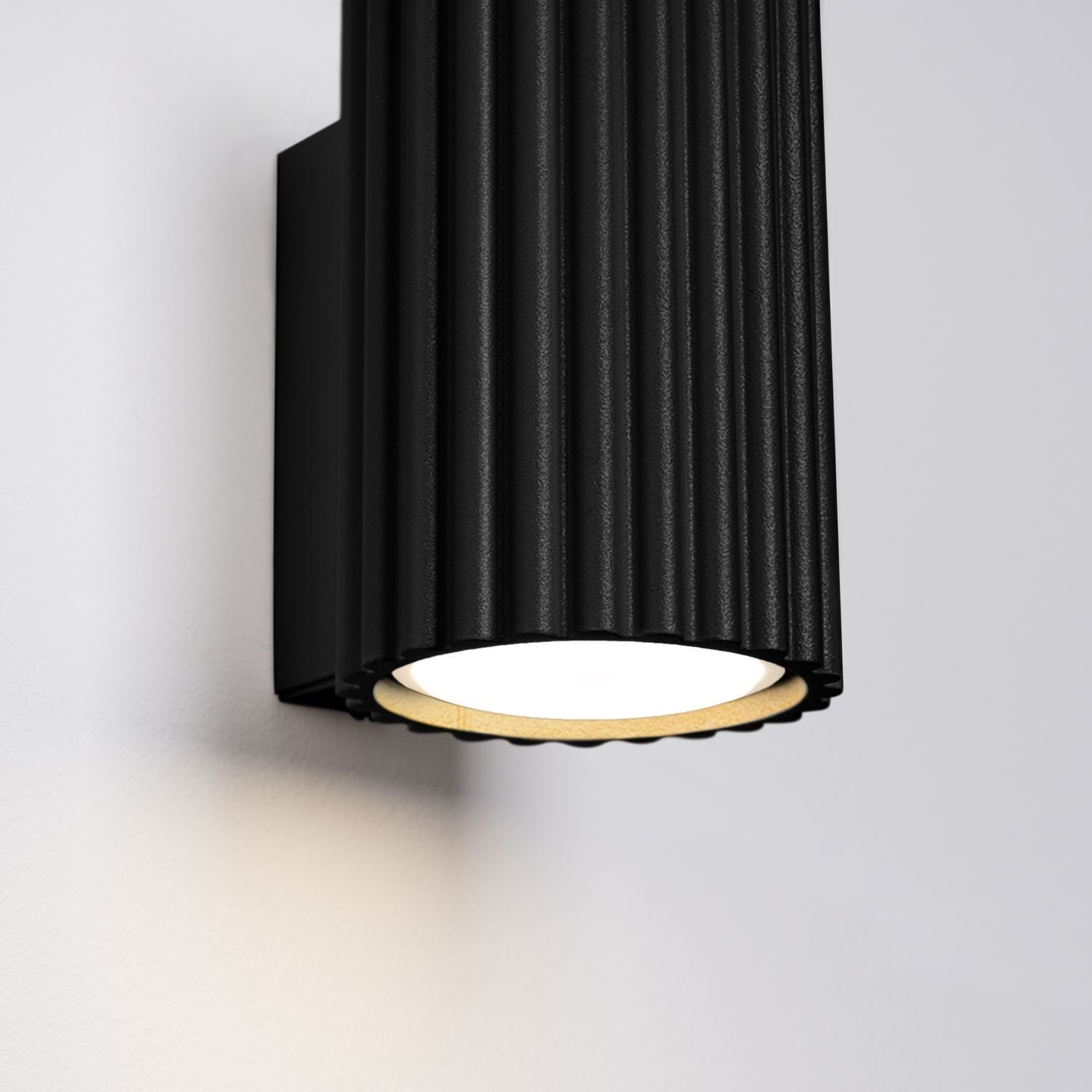 Applique noire petite 10 cm de haut GU10 en aluminium Moderne