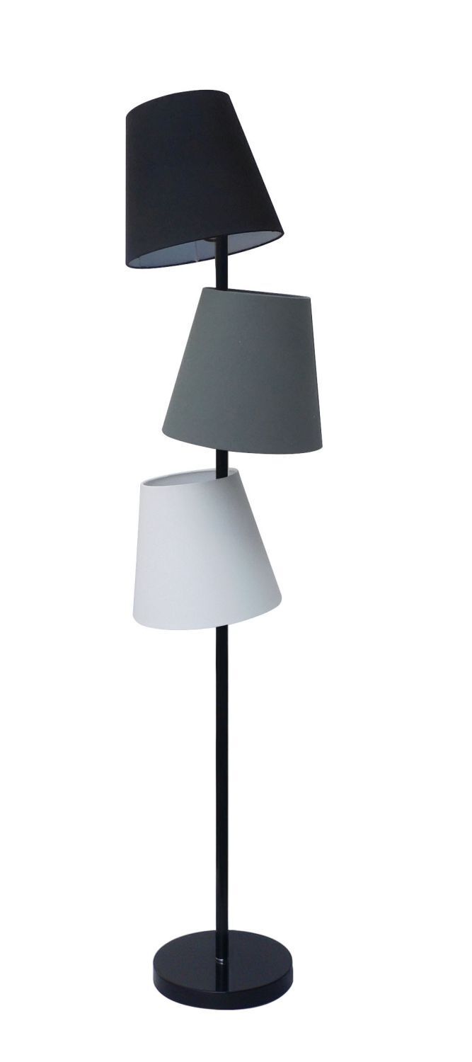 Lampadaire DJERE Gris Noir Lin 163cm Design moderne