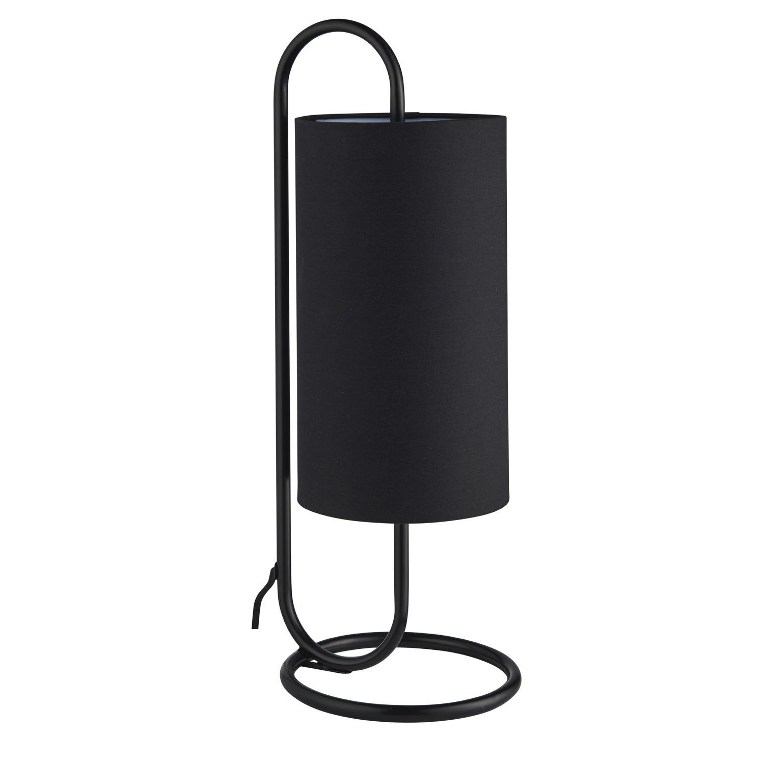 Lampe de table noire 50 cm de haut Tissu Métal Moderne E27