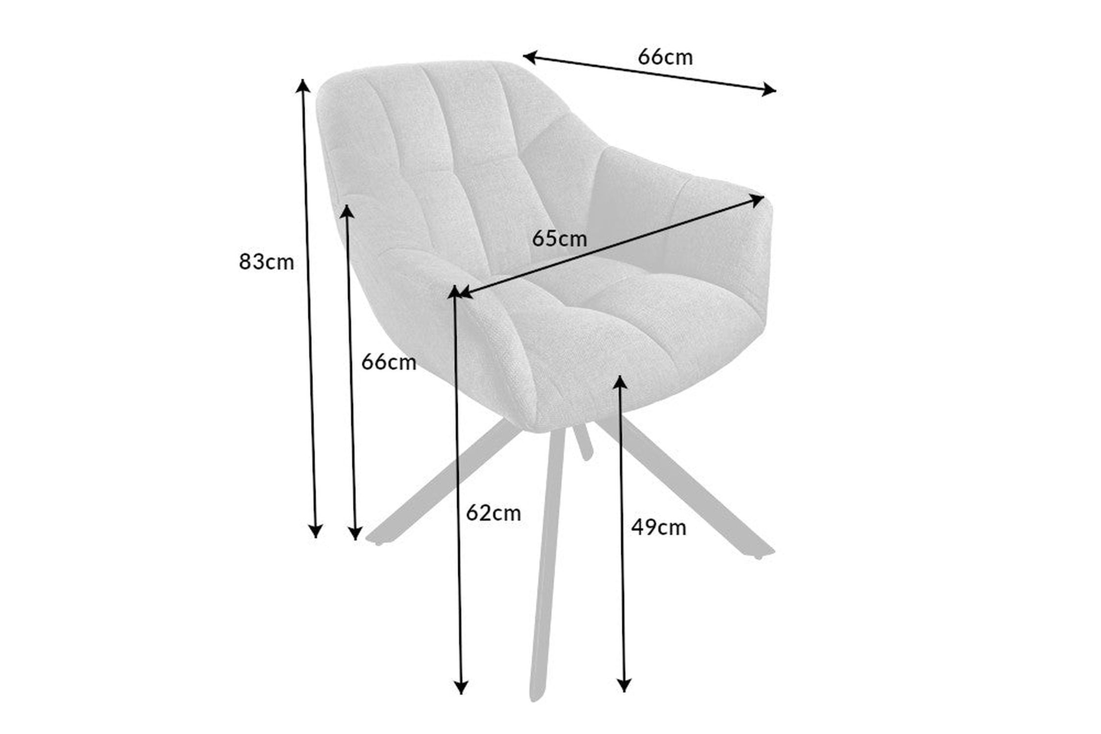 Chaise pivotante cuir métal L : 65 cm sans roulettes en cognac noir Moebel, Stuhl, Kissen, Dekoration für Zuhause