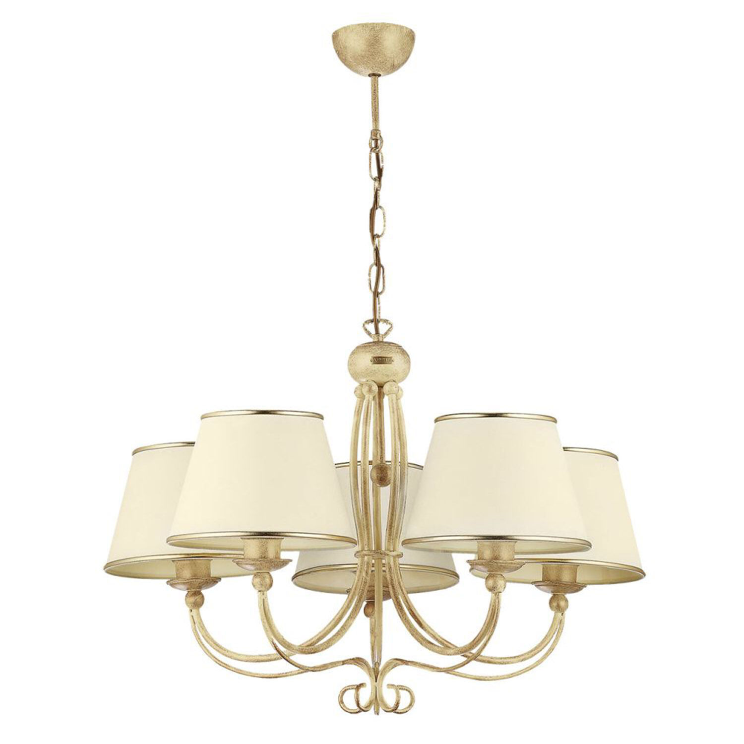 Lustre en or shabby blanc BERTHA Table de salle à manger Leuchter, Lampe, Leuchte