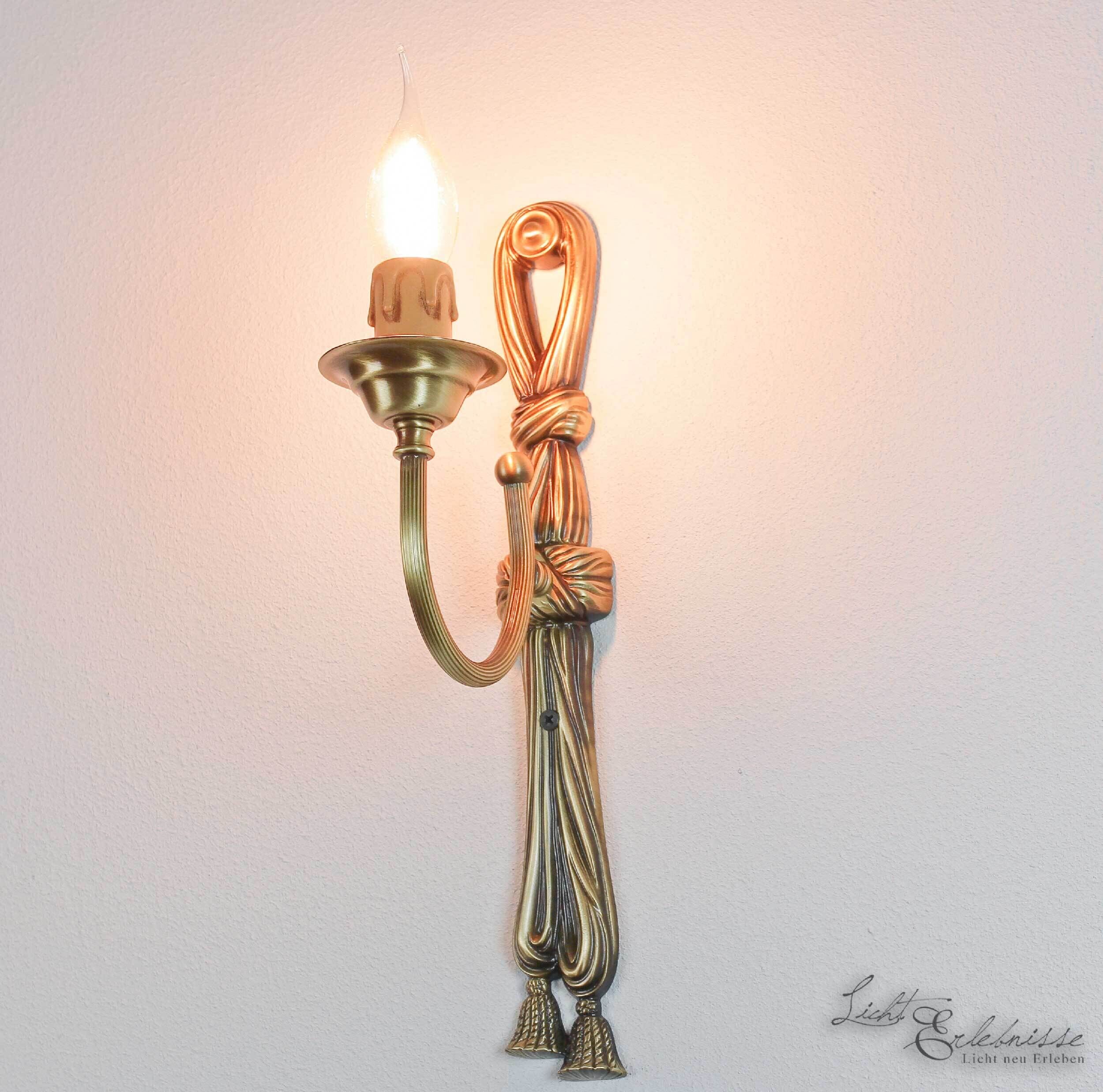 Leuchter Wandlampe aus Echt-Messing in Bronze Leuchter Wandlampe aus Echt-Messing in Bronze
