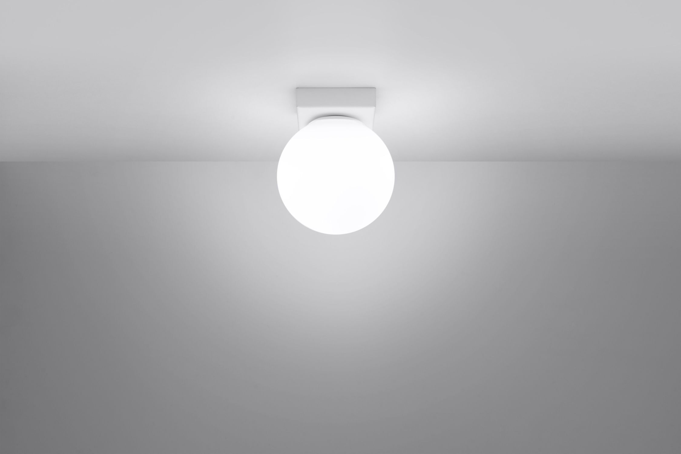 Plafonnier Abat-jour sphérique Blanc Verre Métal Ø 12 cm G9