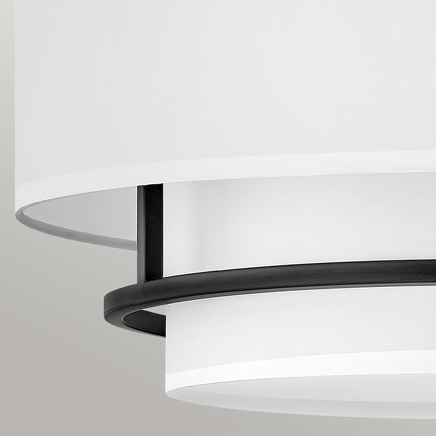 Plafonnier Blanc Noir Ø 58,4 cm Tissu Métal 4x E14