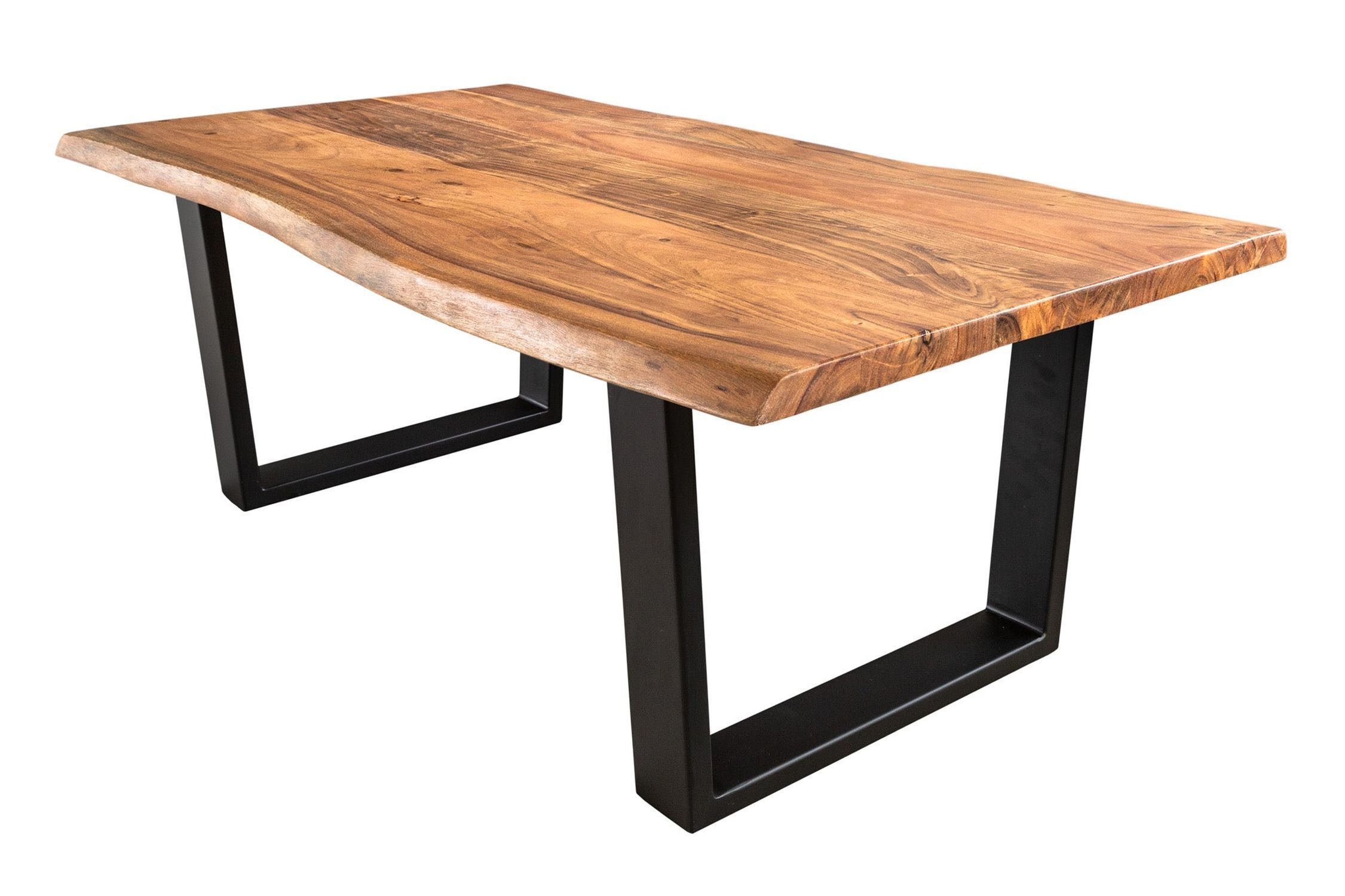 Couchtisch Akazienholz Metall Baumkante 120 x 60 cm Moebel, Tabelle, Esstisch, Kaffeetisch, Schreibtisch