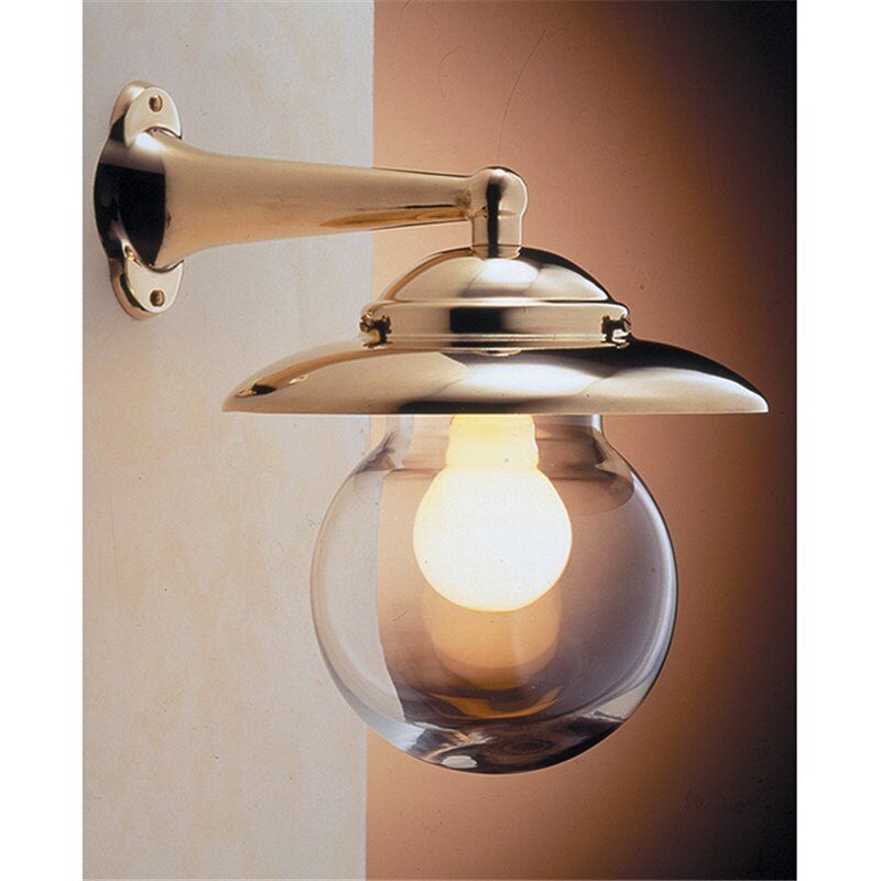 Petite lampe murale laiton verre Maritim IP43 Hof
