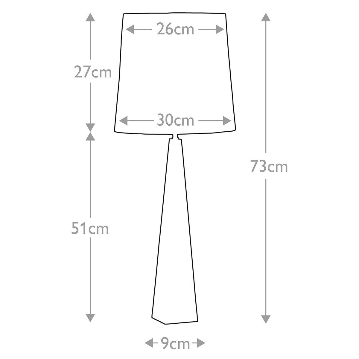 Lampe de table grande 79 cm de haut Noir Blanc Tissu Métal E27 Diagramm, Handlung, Lampe