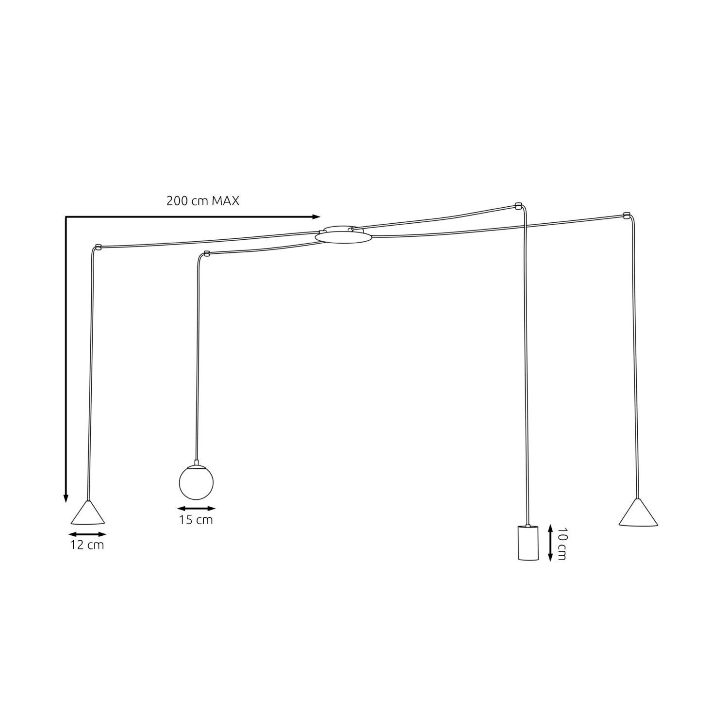 deckenleuchte, pendant lampe, metall, kabel leuchte, mehrarm