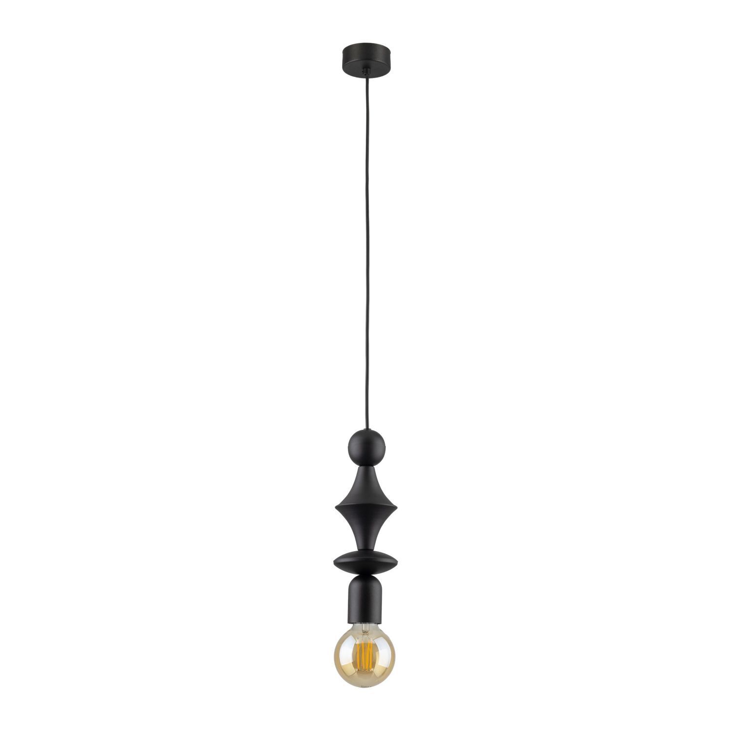Lampe à suspendre noire métal Ø10 cm E27 minimaliste