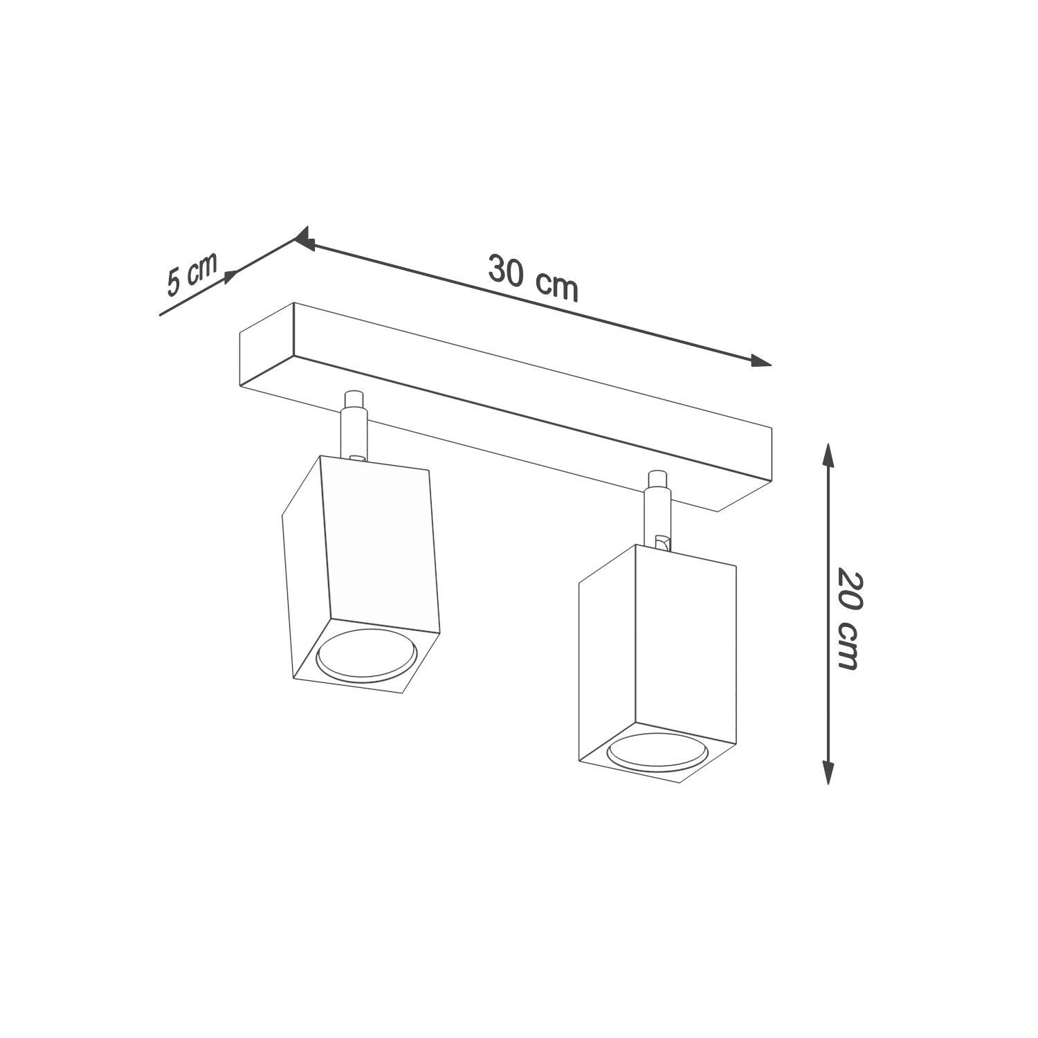 Spot de plafond Moderne Bois 2 flammes 30 cm de long GU10 confortable