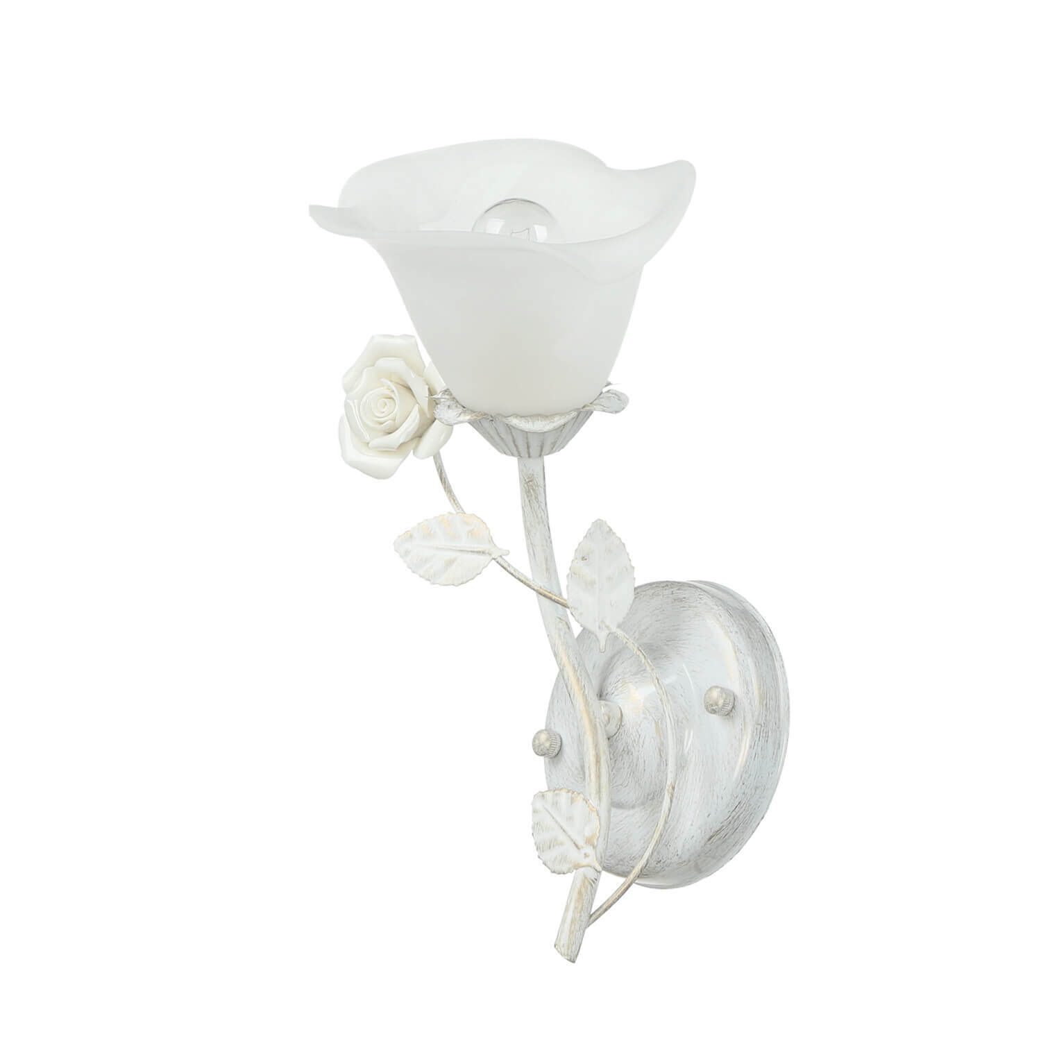 Applique murale Shabby Fleurs Crème Blanc Campagne Lampe