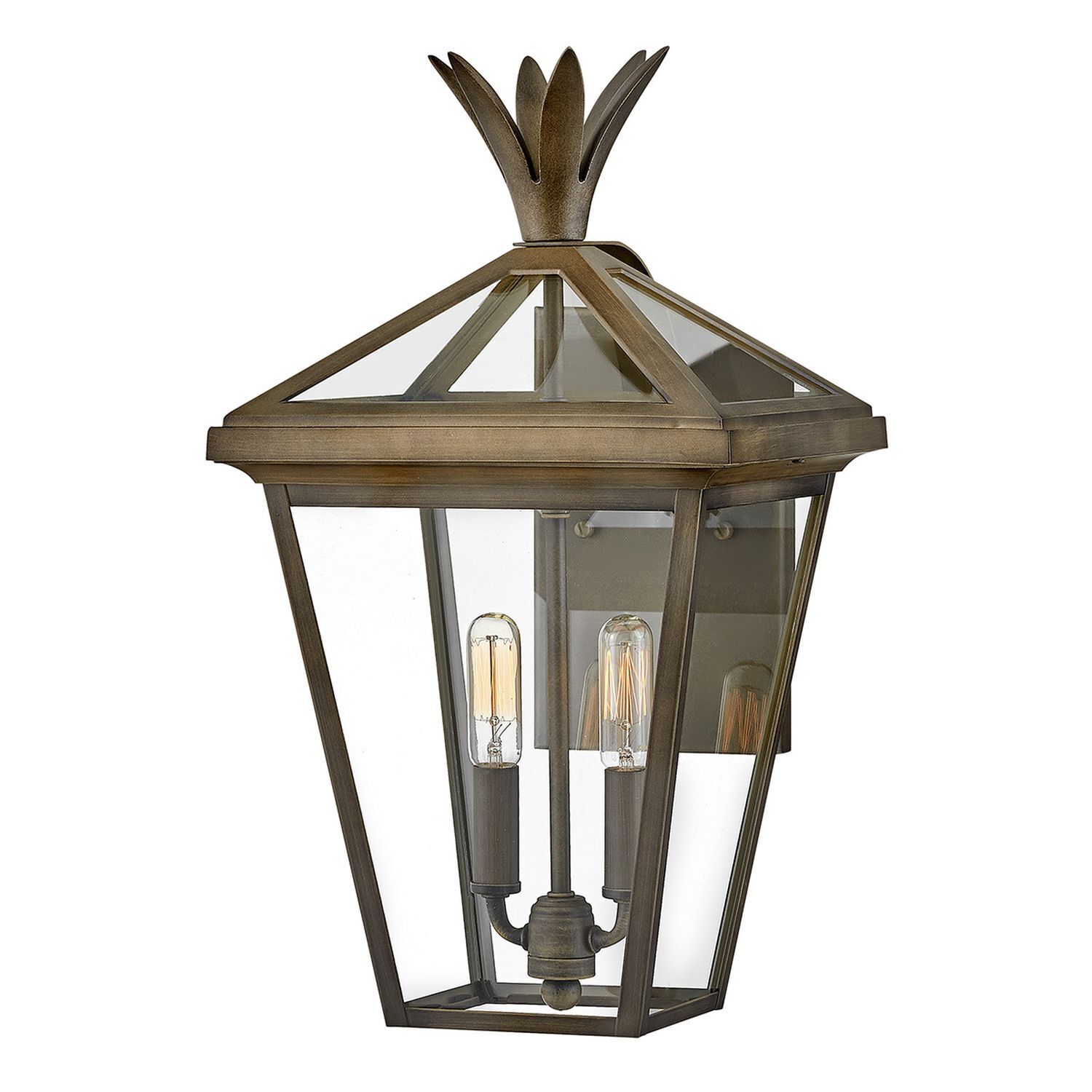 Lampe d'extérieur Vintage Bronze Antique 2x E14 IP44 Aluminium Verre